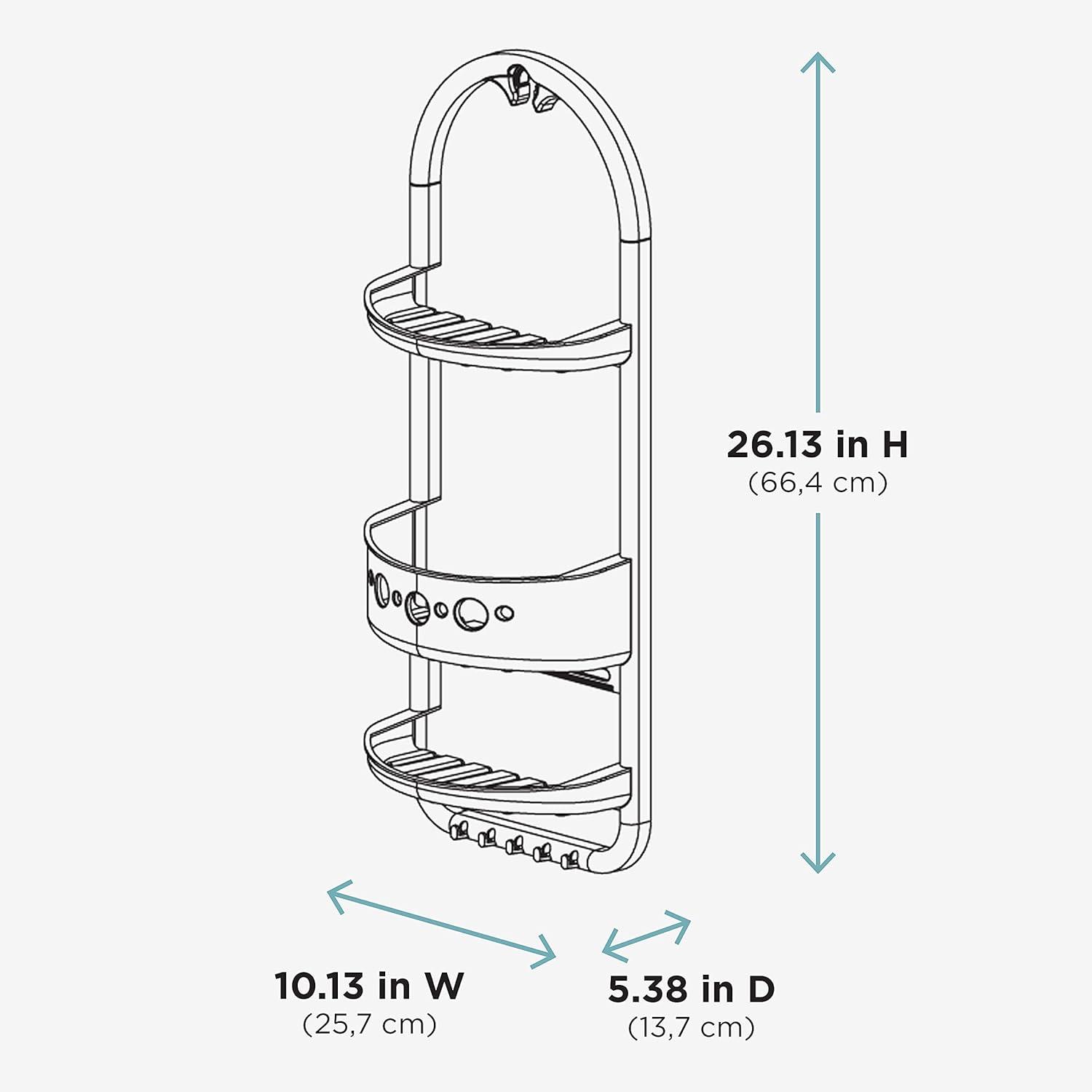 Zenna Home Large Over the Shower Caddy, Frosted
