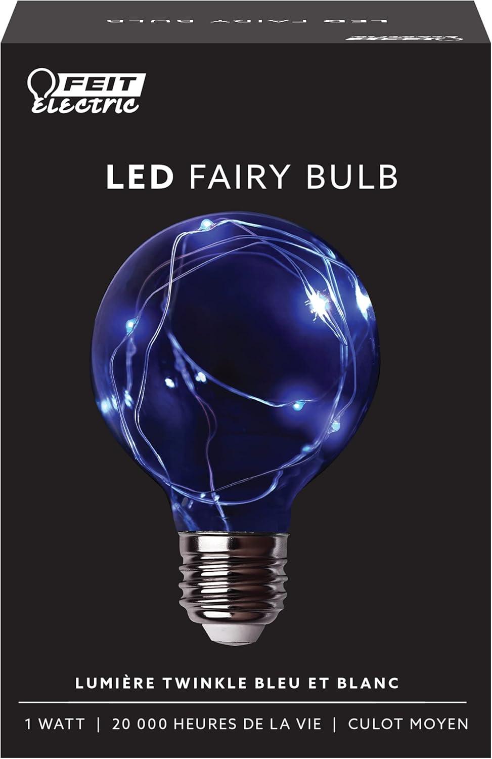 Feit Electric Blue Crackle Glass LED Globe Bulb