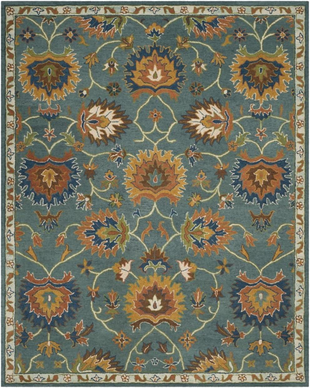 SAFAVIEH Heritage Odran Traditional Wool Area Rug, Light Blue, 8' x 10'