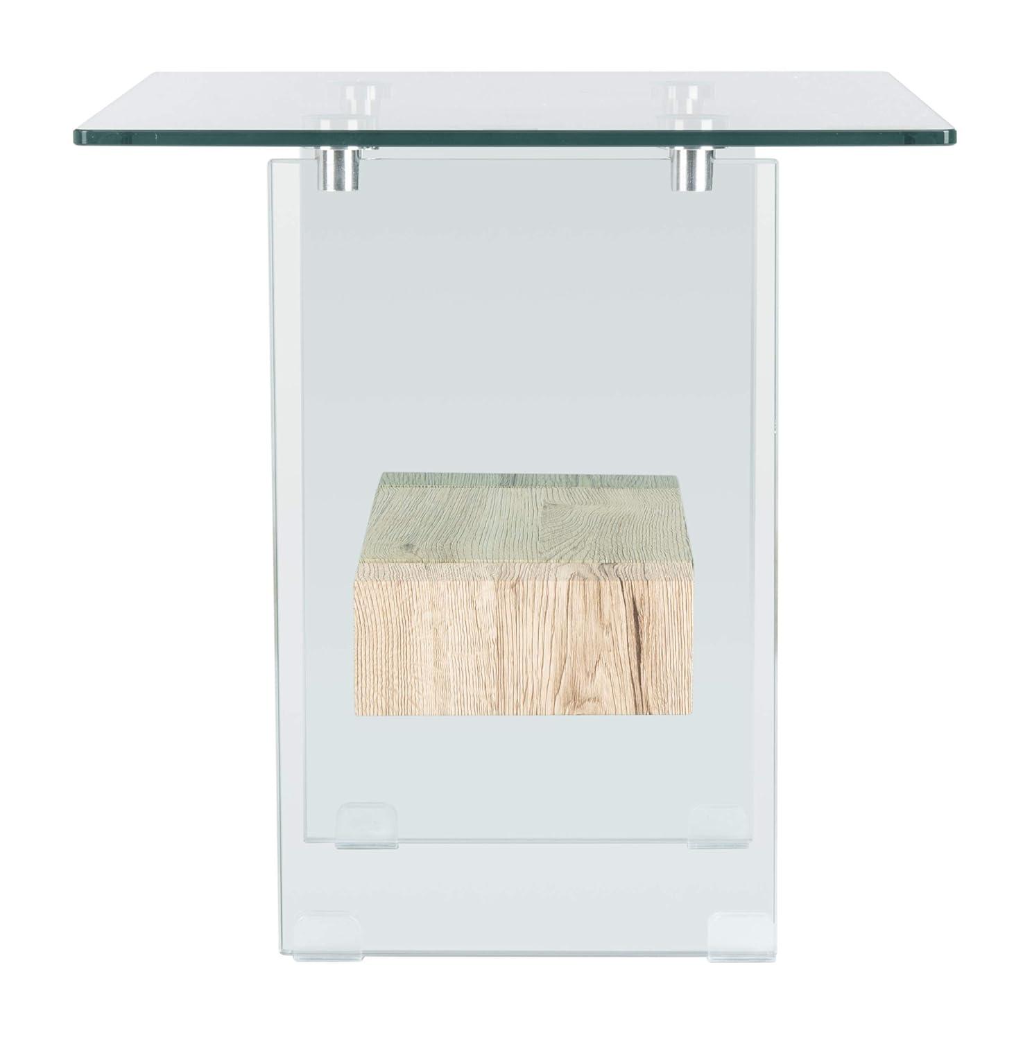 Kayley Glass Accent Table - ACC7001A - Natural/Glass - Safavieh