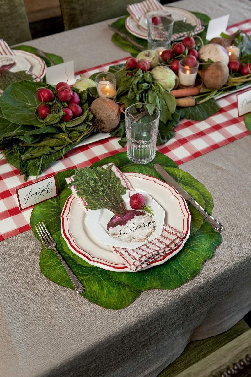 Red and White Buffalo Check Paper Table Runner