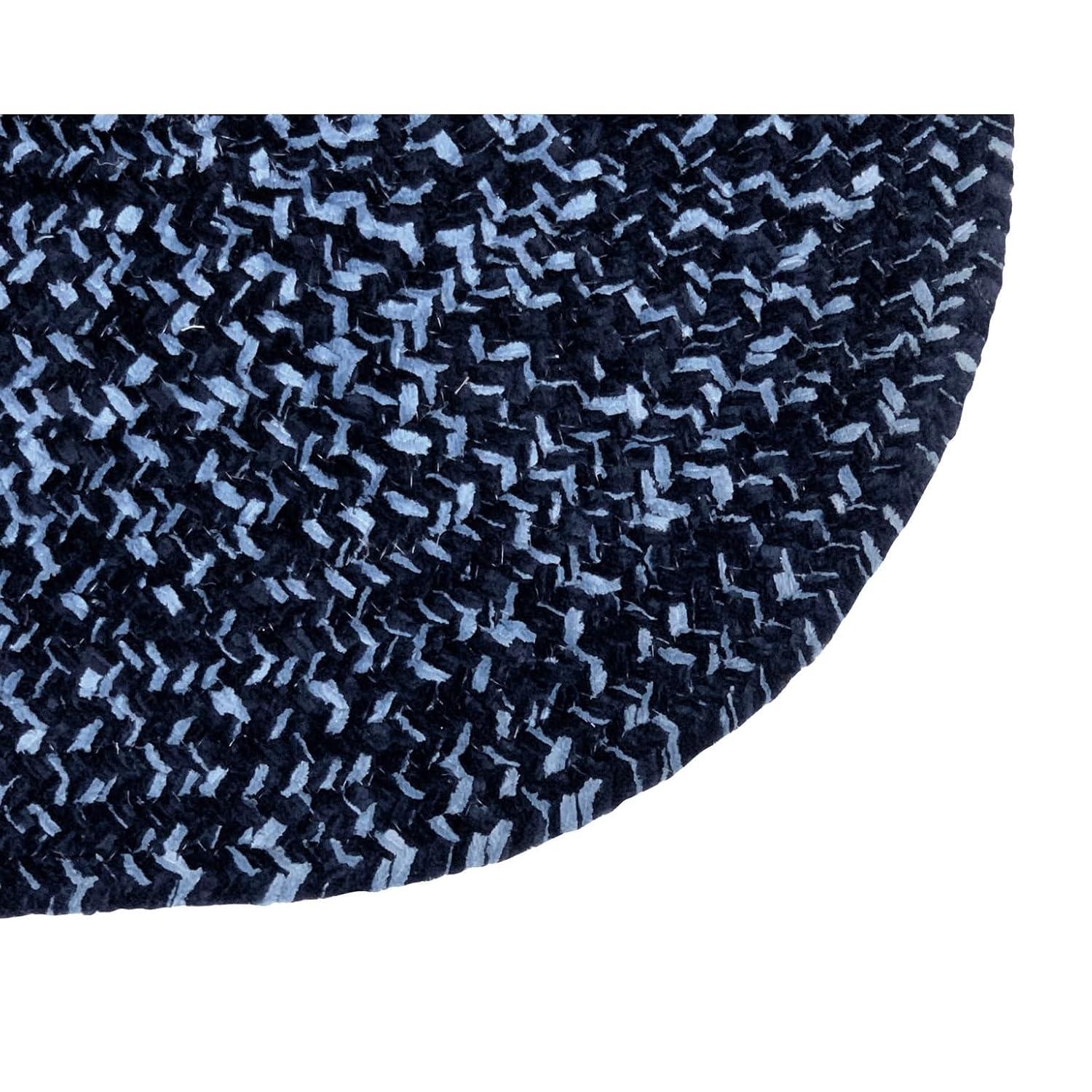 Better Trends Chenille Tweed Braid Collection is Durable and Stain Resistant Reversible Indoor Area Utility Rug 100% Polyester in Vibrant Colors, 22" x 40" Oval, Navy & Smoke Blue
