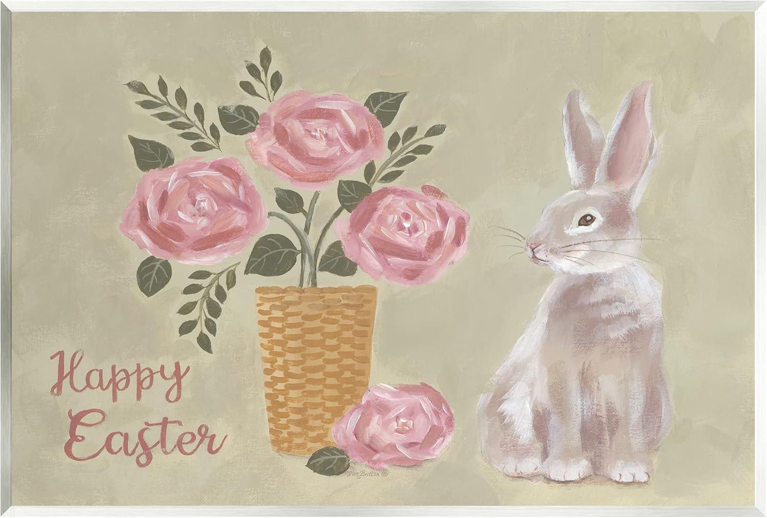 Stupell Industries " Happy Easter Bunny Rose Bouquet " by Pam Britton