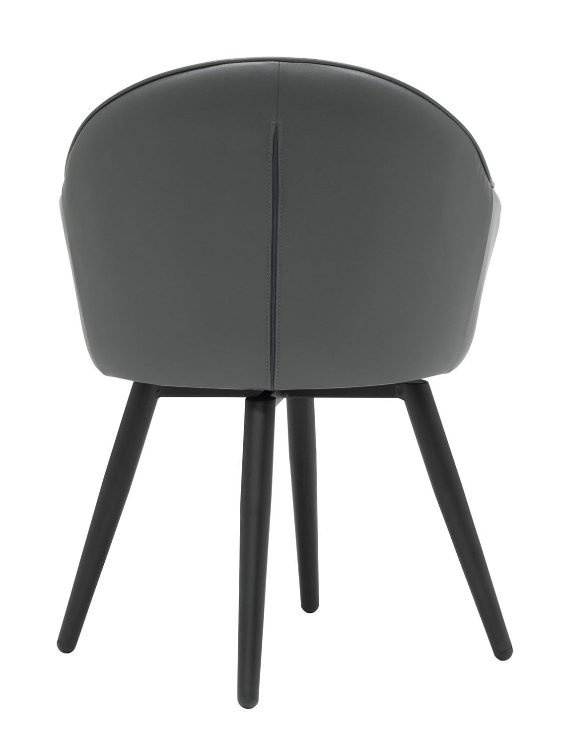 Dome Swivel Office/Dining/Guest Accent Chair with Arms Blended Leather Smoke Gray - Studio Designs Home: Metal Frame, Bonded Leather Upholstery