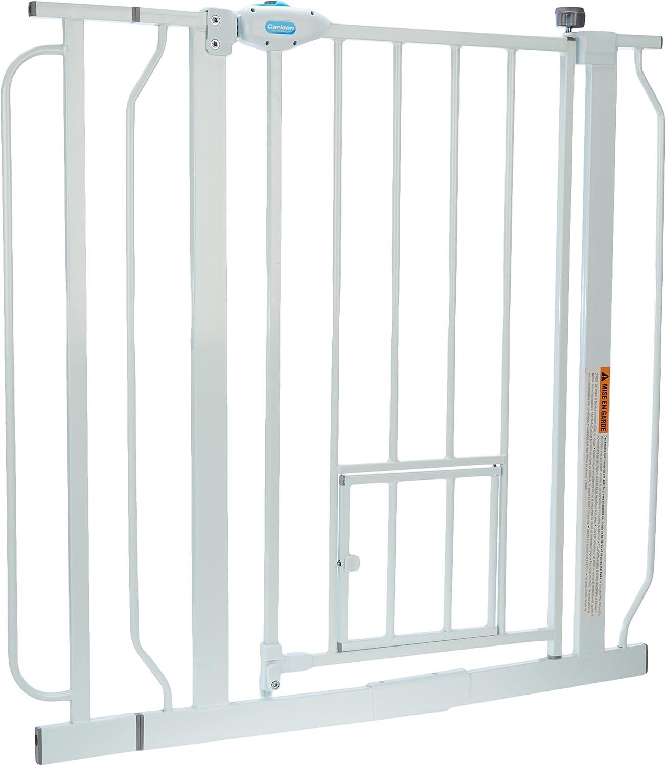 Carlson Extra Wide Walk Through Pet Gate with Small Pet Door, Pressure Mount Kit Included, Stands 30" Tall & Extends 29"-36.5" Wide