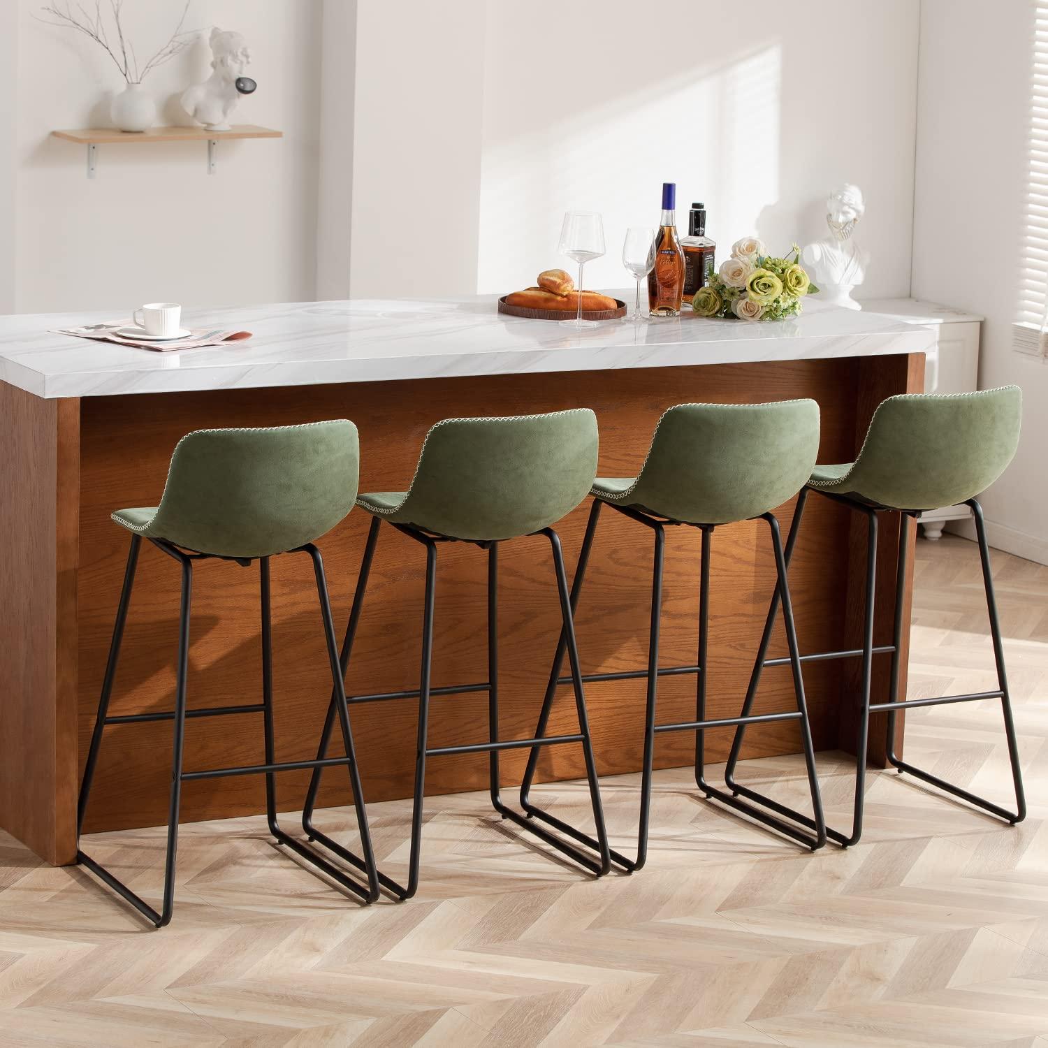 HeuGah Bar Height Bar Stools Set of 2, Barstools with Backs, Modern Bar Stools for Kitchen Island, Bar Stool 30 Inch Seat Height
