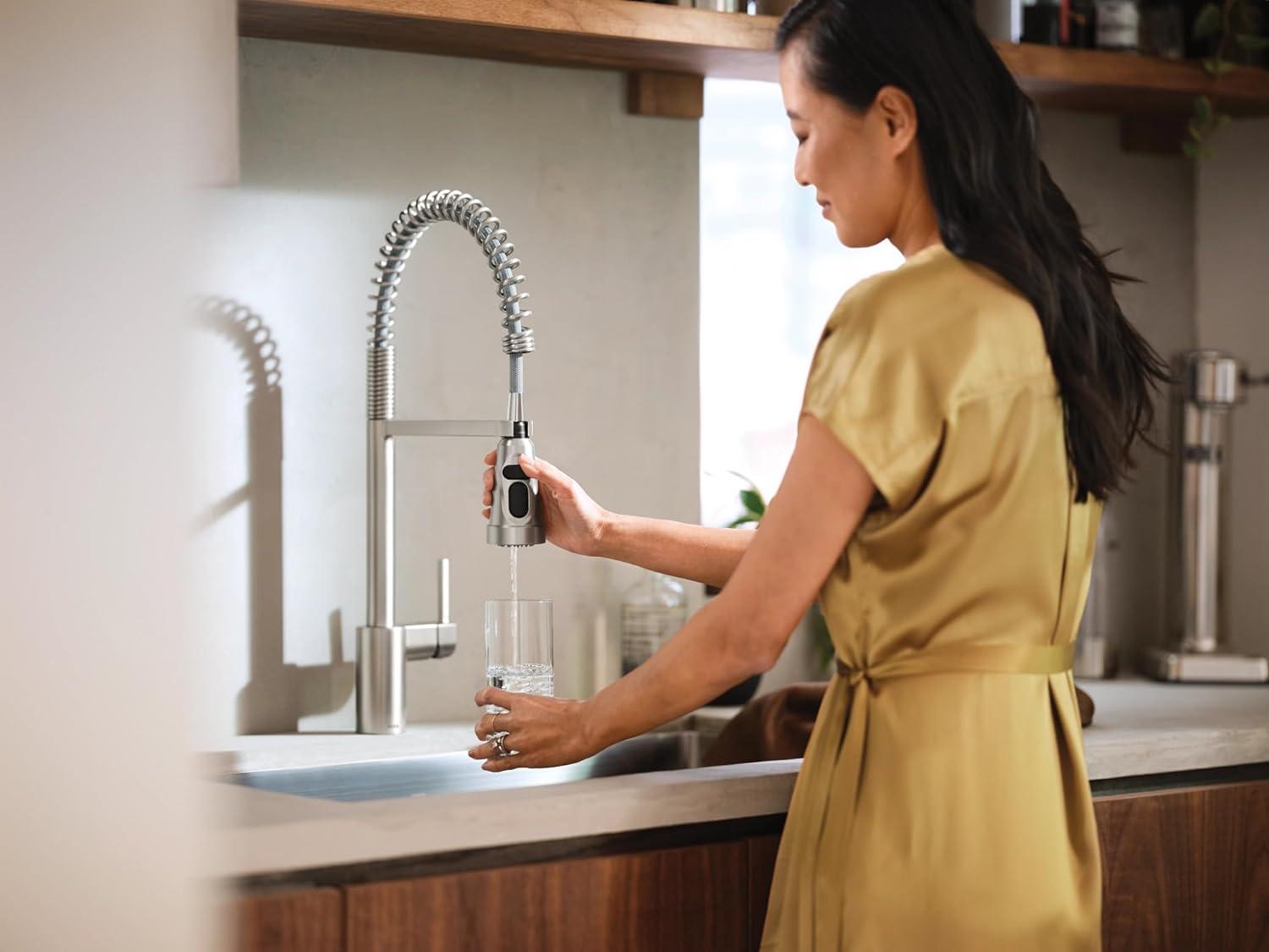 Stainless Steel Pull-Down Kitchen Faucet with Filtration