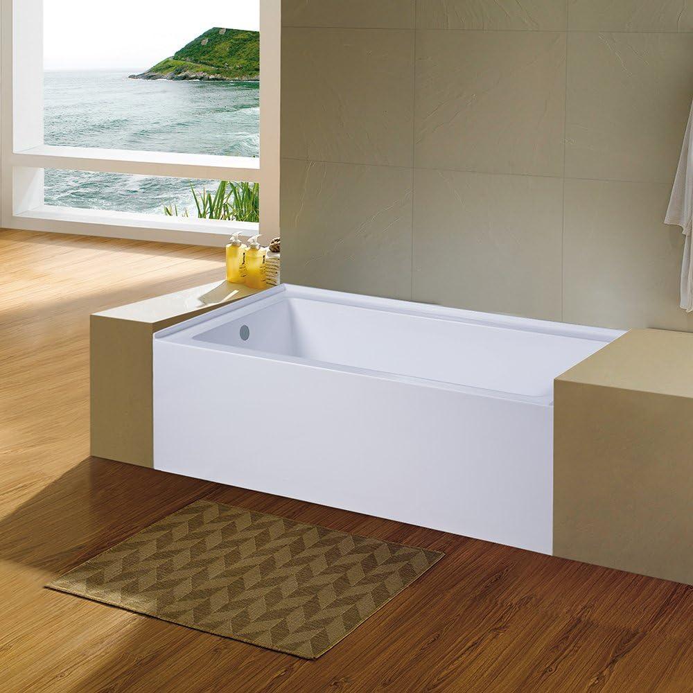 Aqua Eden 60" x 31" Alcove Soaking Acrylic Bathtub