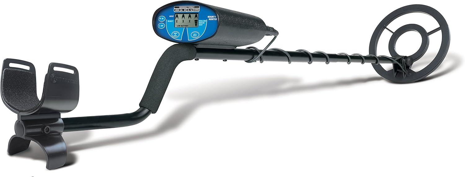 Bounty Hunter Quick Silver Metal Detector for Adults & Kids, LCD Display, 8" Waterproof Coil, Target ID, Sensitivity Control, Bonus Pinpointer Included, Easy Treasure Hunting, Made in USA