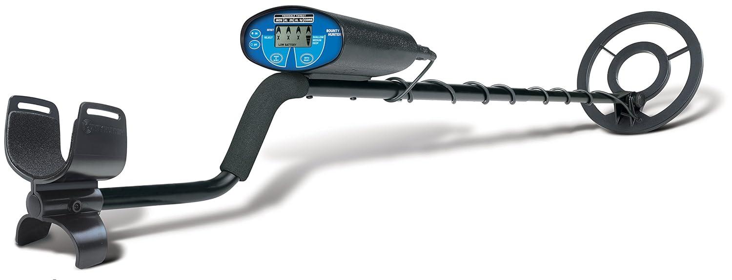 Bounty Hunter Quick Silver Metal Detector for Adults & Kids, LCD Display, 8" Waterproof Coil, Target ID, Sensitivity Control, Bonus Pinpointer Included, Easy Treasure Hunting, Made in USA