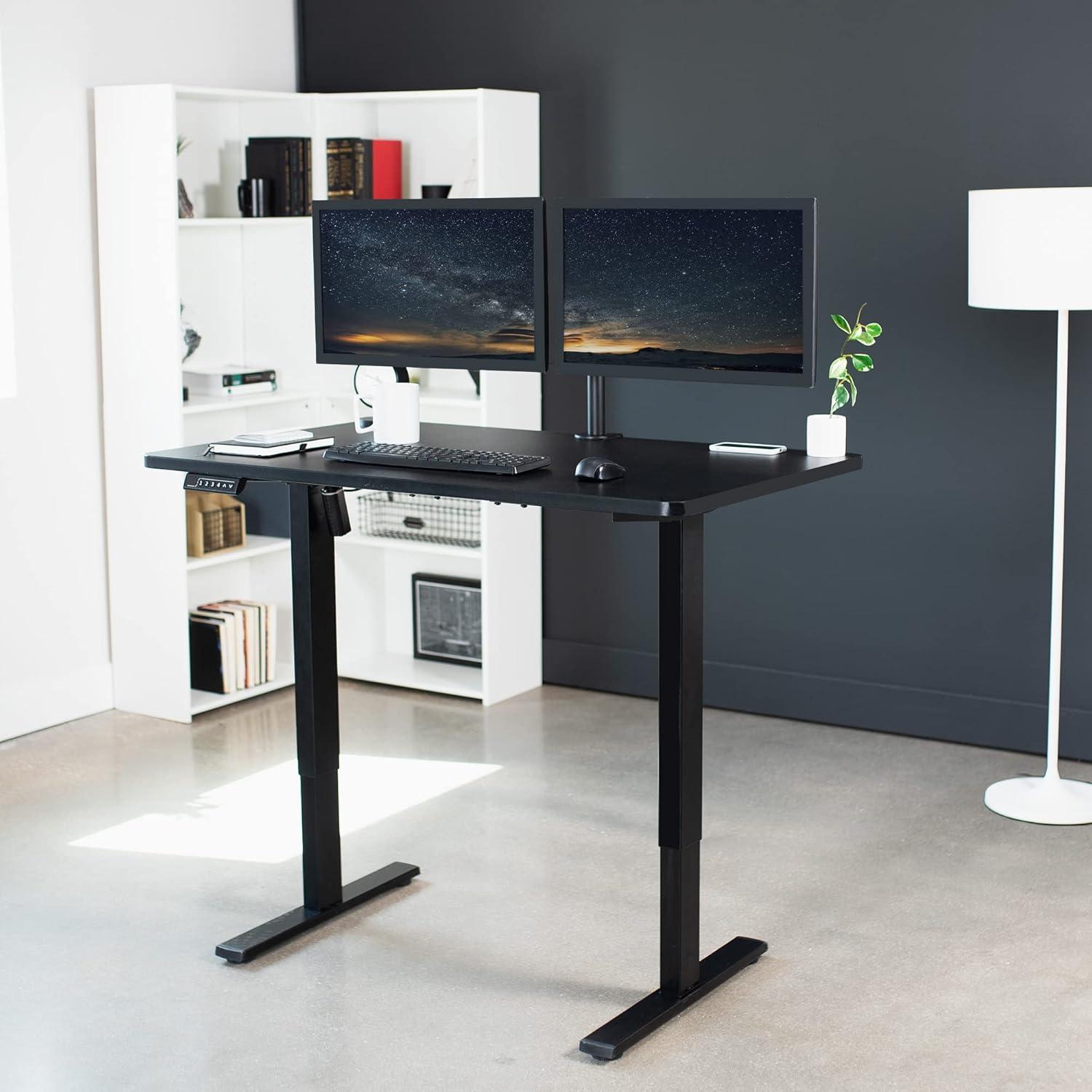 VIVO Single Motor Electric Desk with Push Button Memory Controller