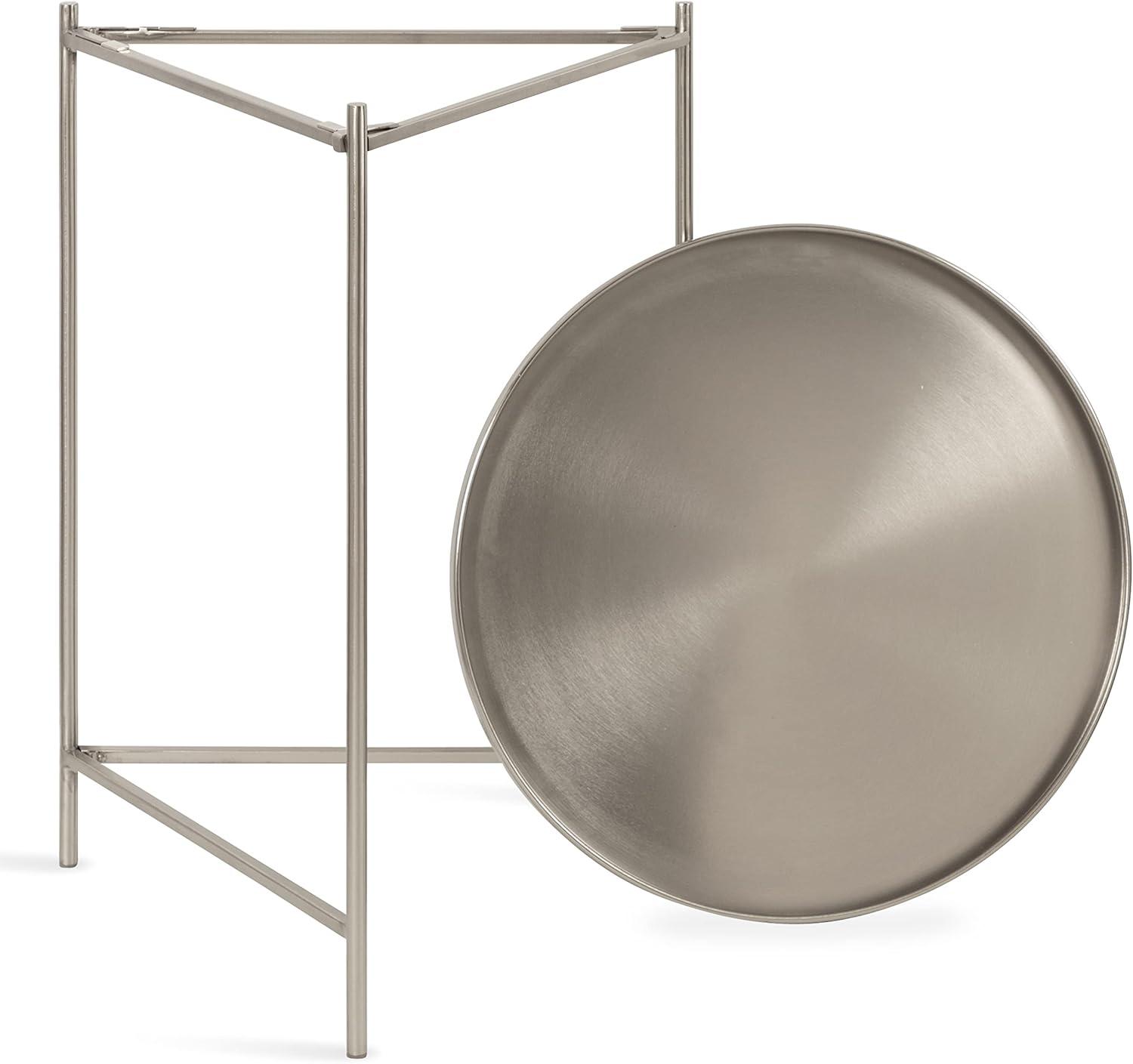 Kate and Laurel Ulani Round Metal Nesting Table, 2 Piece, Silver