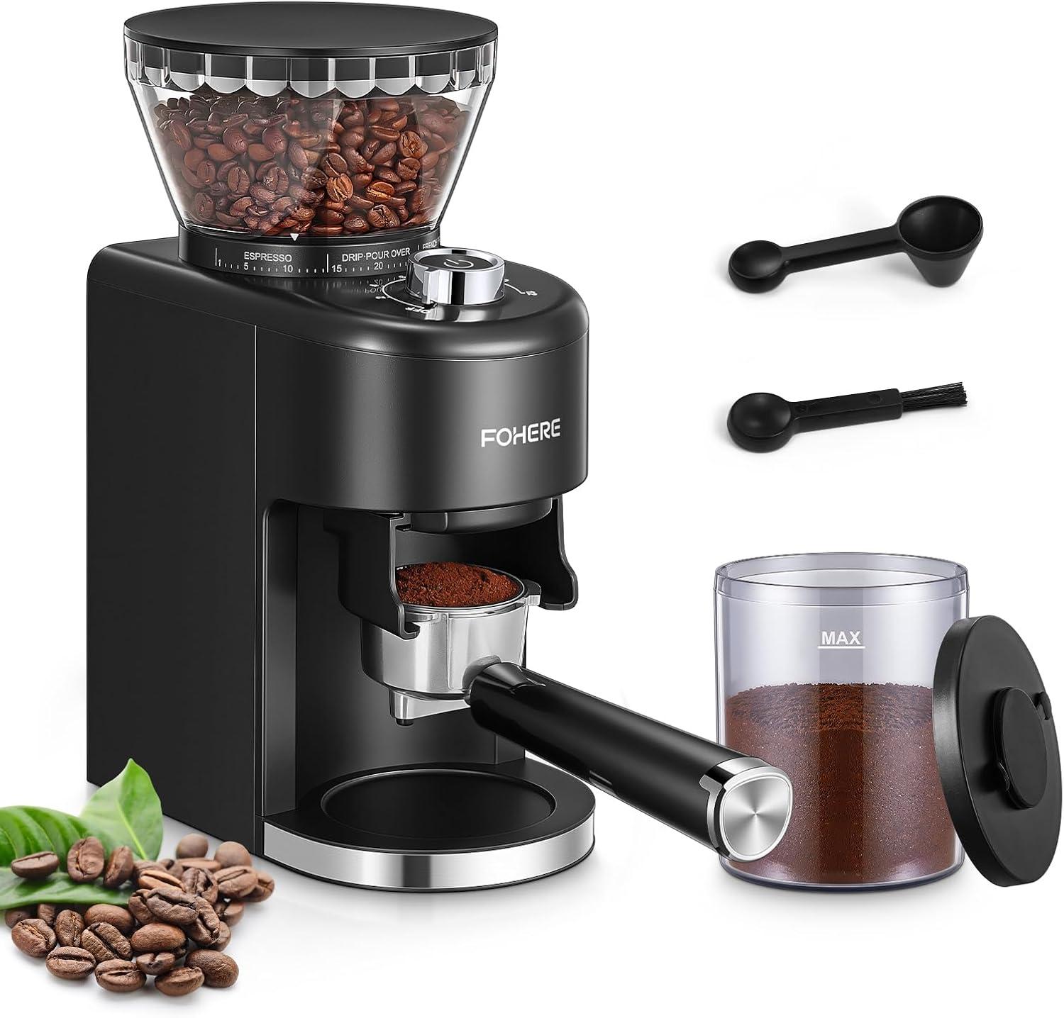 Conical Burr Coffee Grinder, 35 Precision Grinding Settings, 2-12 Cup Timer, Anti-Static for Home Use/Pour Over/French Press Coffee