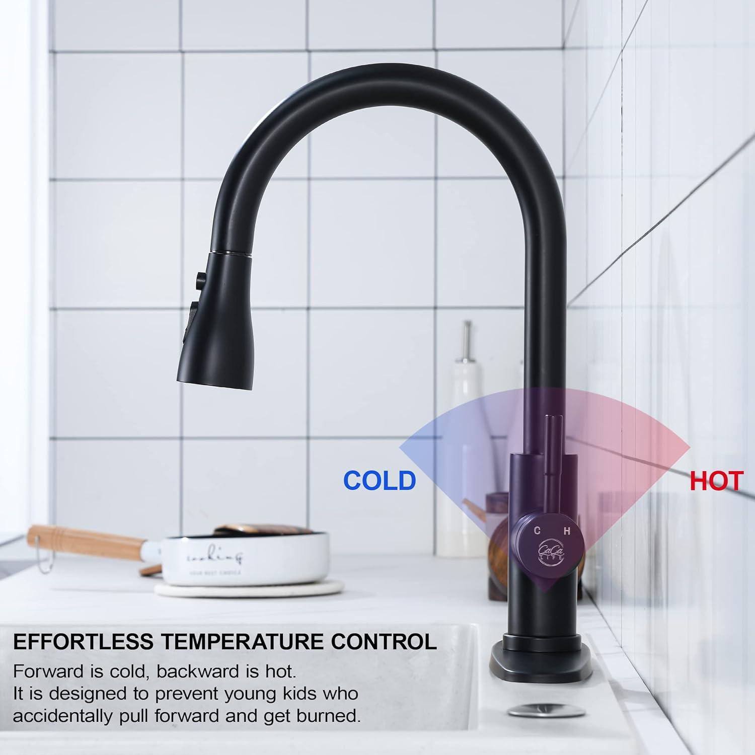 Babevy Pull Down Kitchen Faucet