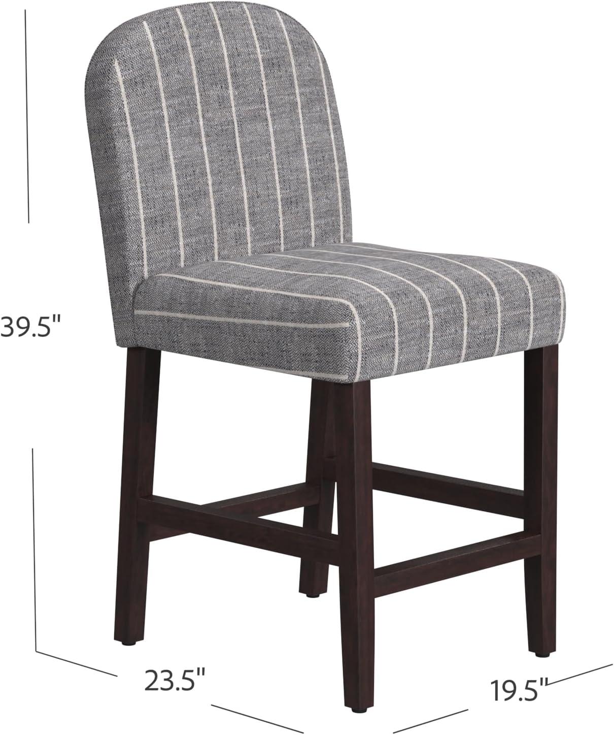 Rounded Back Woven Upholstered Counter Height Barstool - HomePop