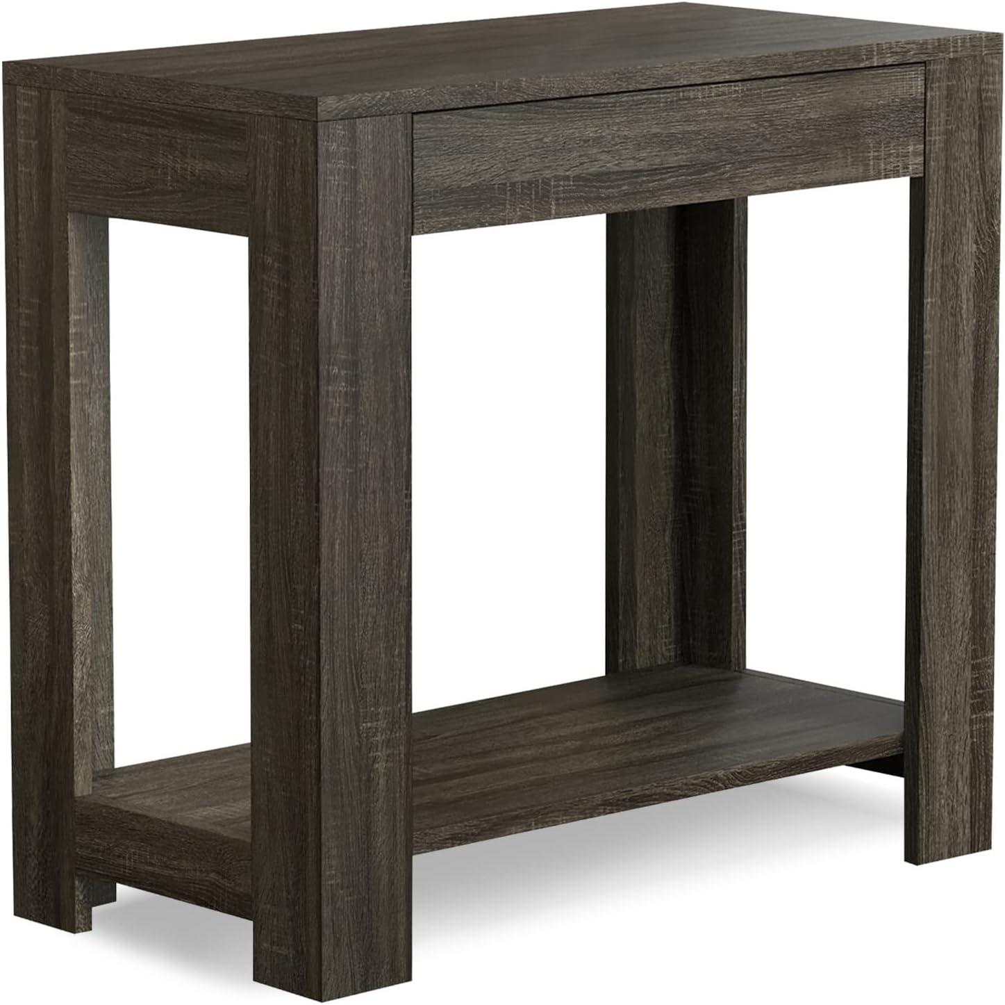 Safdie & Co. 24"L Wood 1-Drawer 1-Shelf Accent Table in Dark Grey