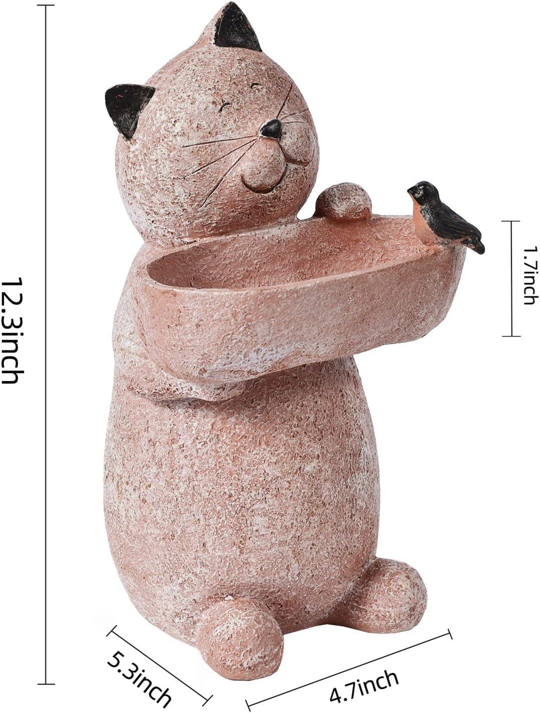 Trinx Cat Garden Statue Outdoor Decor Sculptures 12.3 Inch Height Figurine Gardening Lawn Ornament Gifts