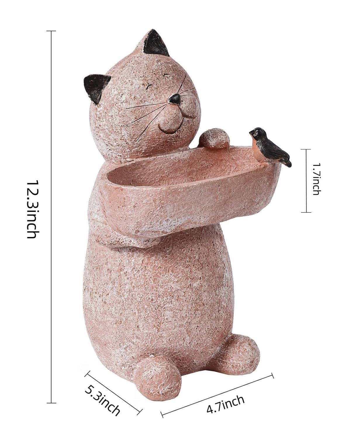 Trinx Cat Garden Statue Outdoor Decor Sculptures 12.3 Inch Height Figurine Gardening Lawn Ornament Gifts