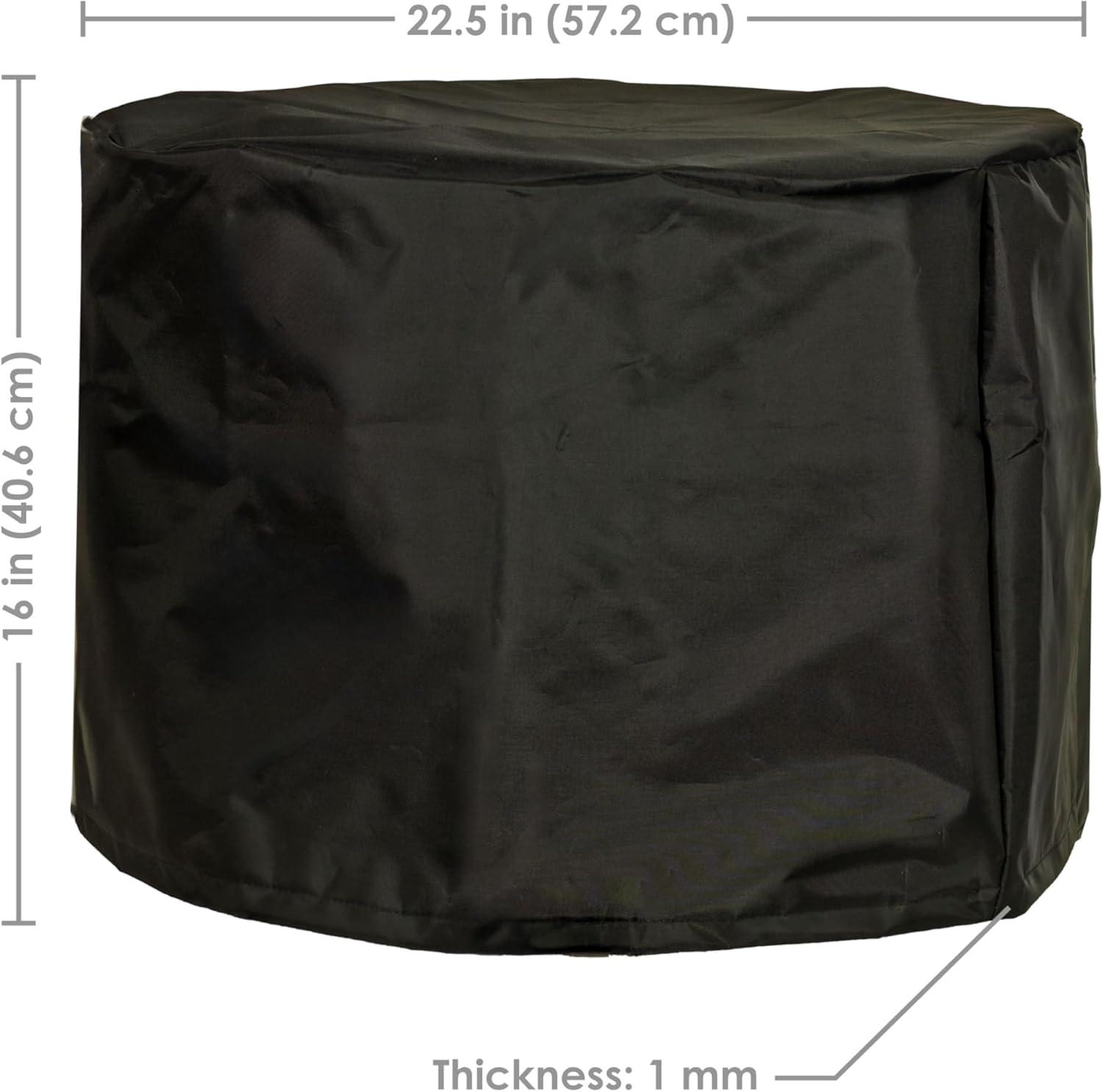 SunnyDaze Decor Oxford 22.5" Diameter x 16" H Black Solid Fire Pit Cover
