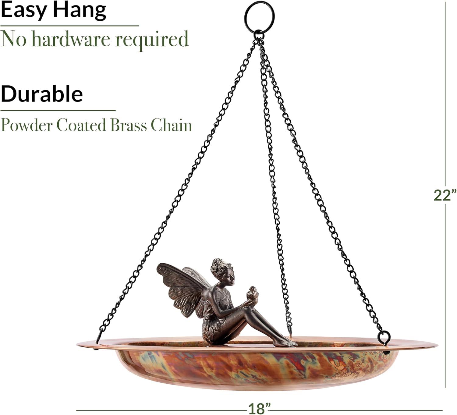 Bungalow Rose Buckleys Copper Hanging Birdbath