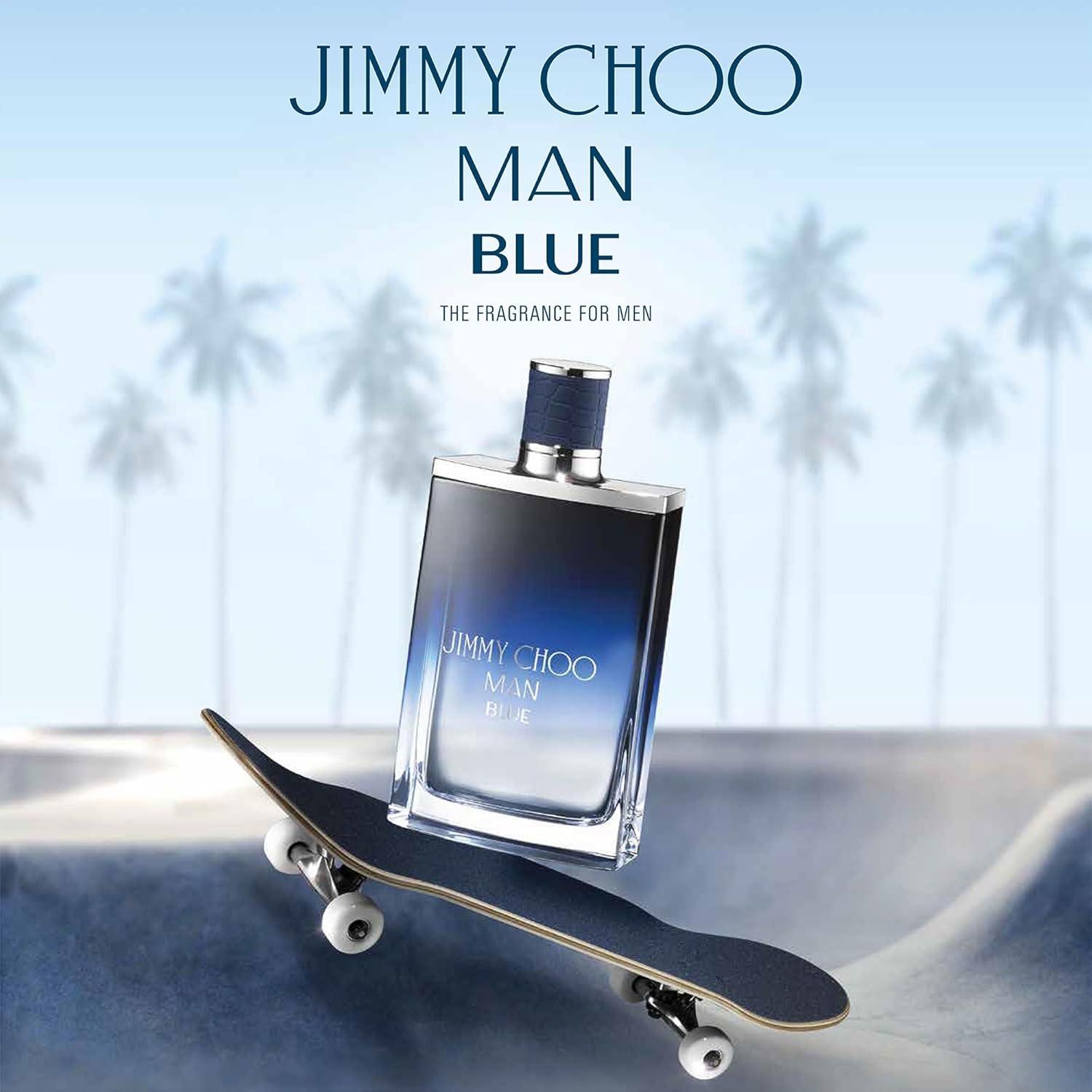 Jimmy Choo Man Blue Cologne Spray, Citrusy, Fresh, Musky, Spicy, Woody Scent, 3.3 oz