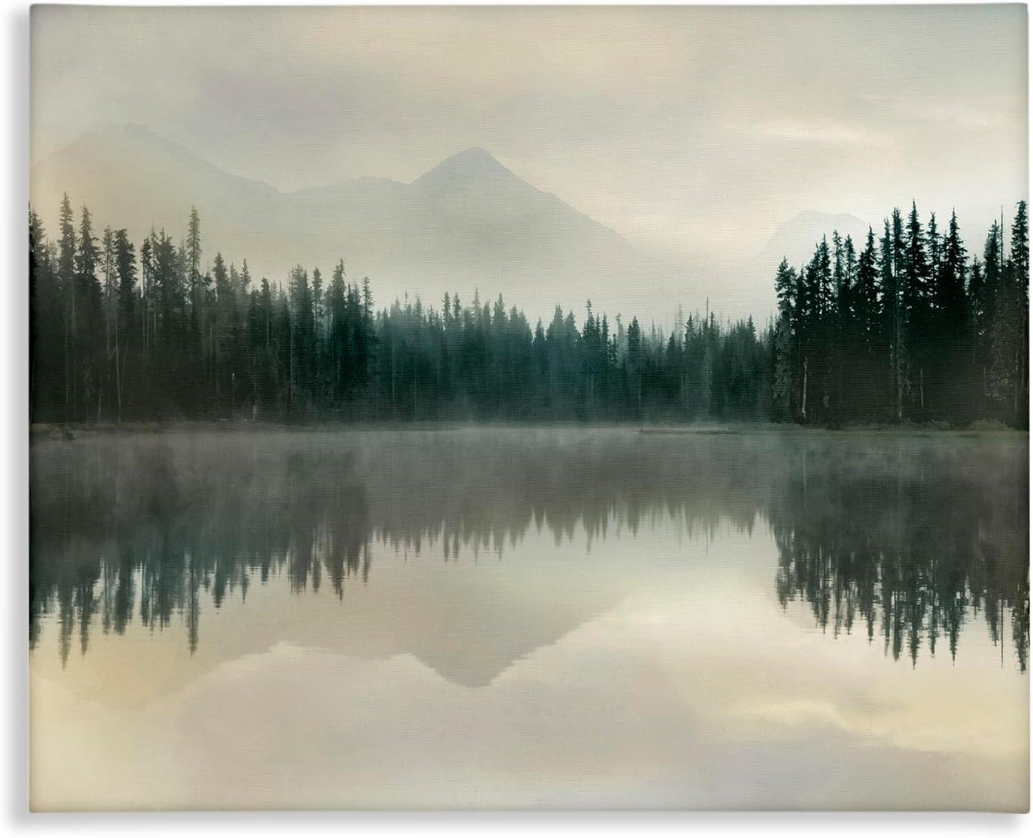 Stupell Industries Foggy Lake Forest Landscape Soft Nature Water Reflection by Danita Delimont - Photograph