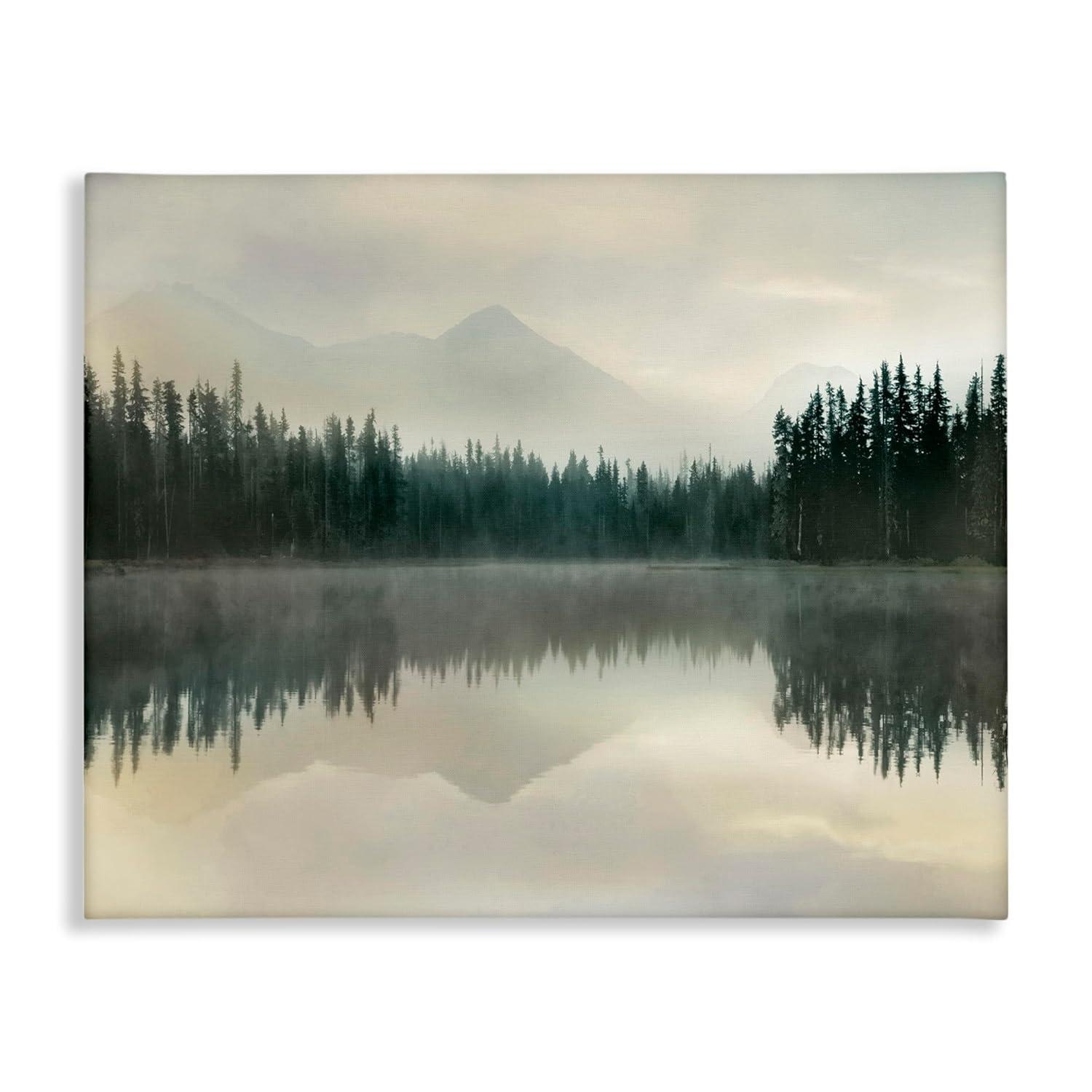 Stupell Industries Foggy Lake Forest Landscape Soft Nature Water Reflection by Danita Delimont - Photograph