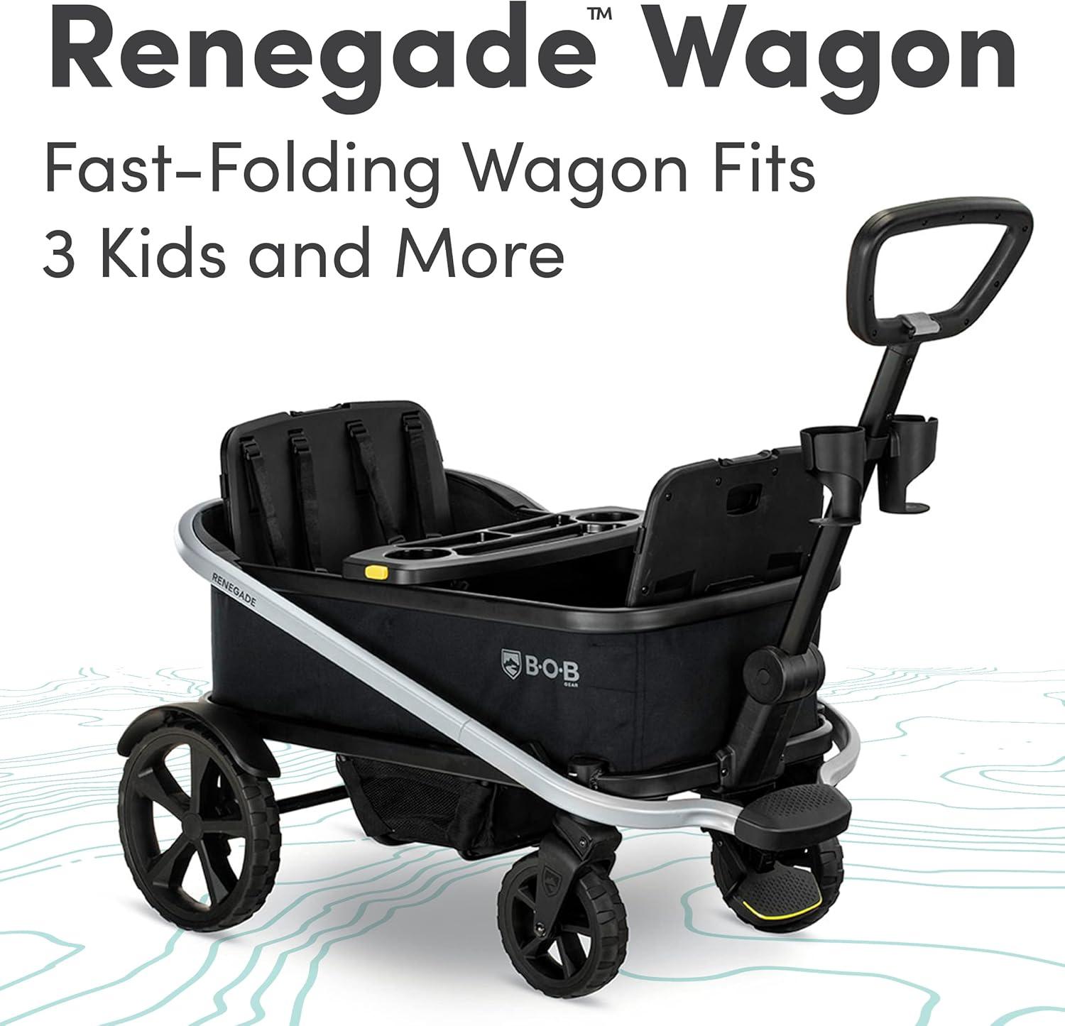 BOB Gear Renegade Foldable Stroller Wagon with Child Snack Tray and Cup Holders, Nightfall