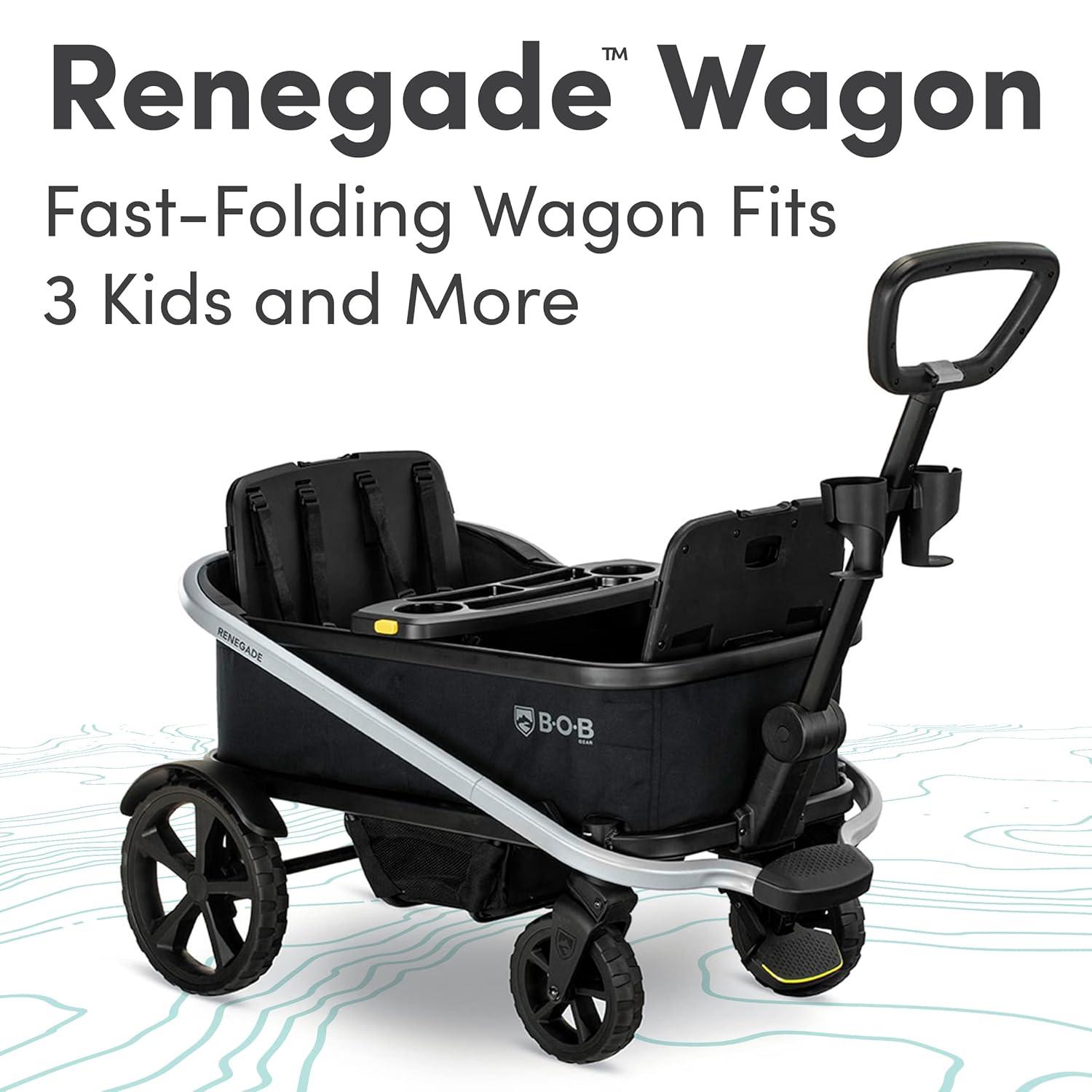 BOB Gear Renegade Foldable Stroller Wagon with Child Snack Tray and Cup Holders, Nightfall
