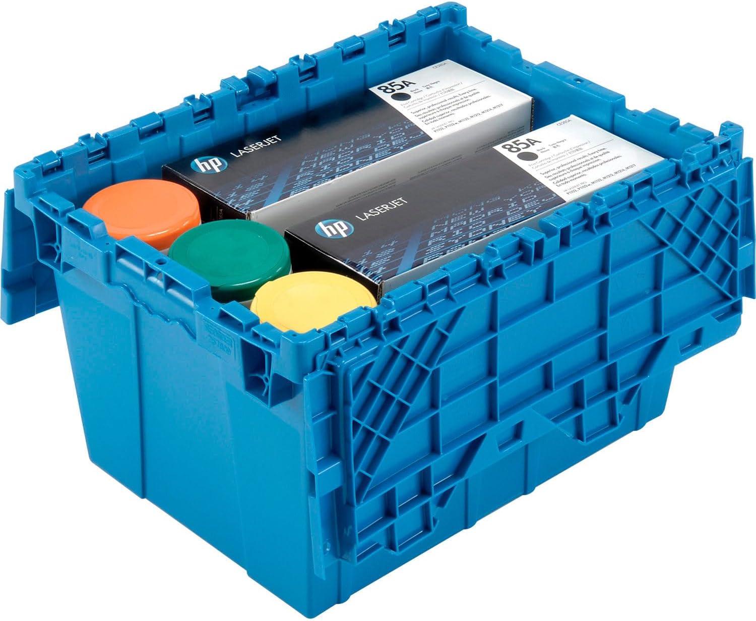 Blue Heavy Duty Plastic Storage Container with Hinged Lid