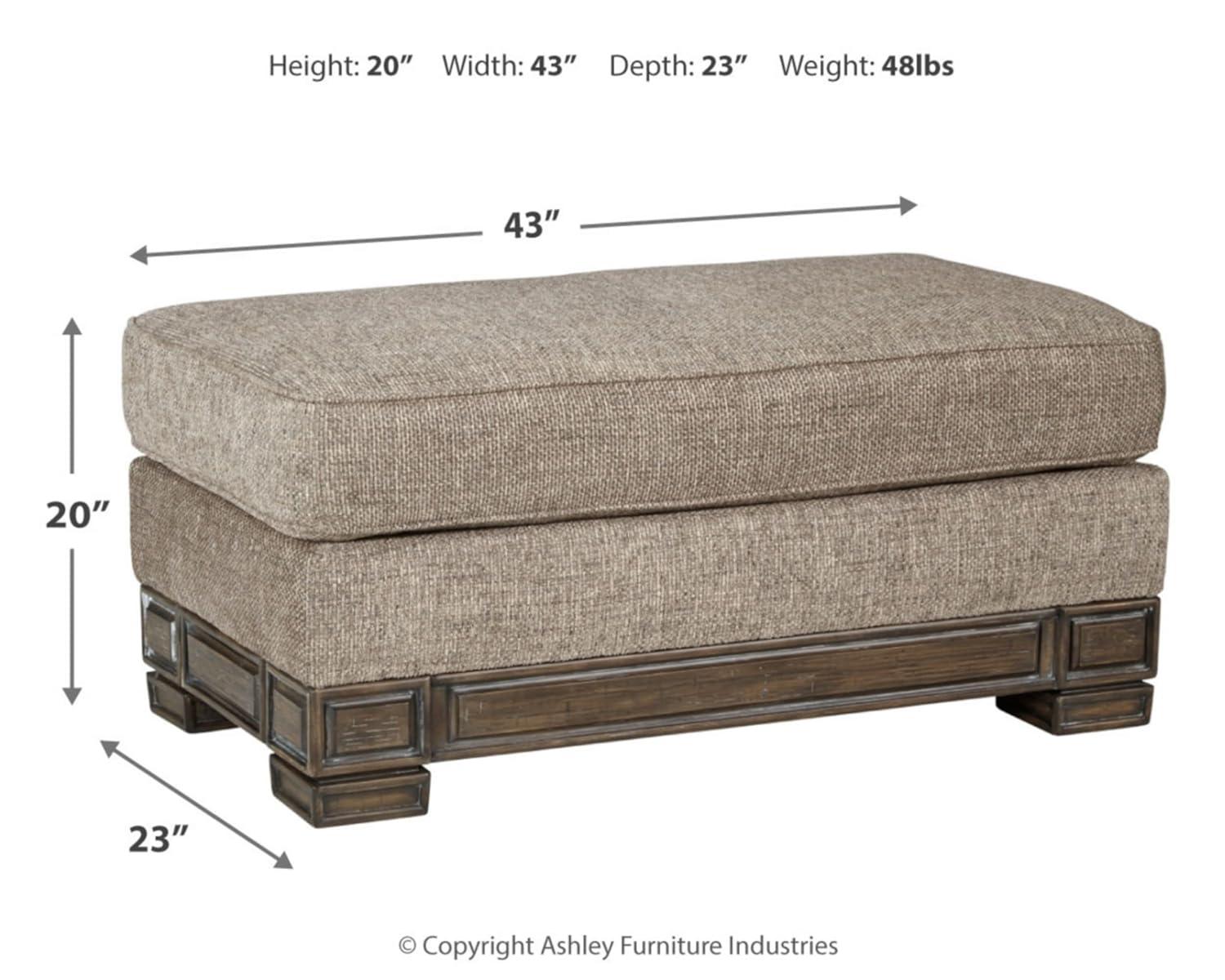 Signature Design by Ashley Traditional Einsgrove Ottoman Textured Sandstone