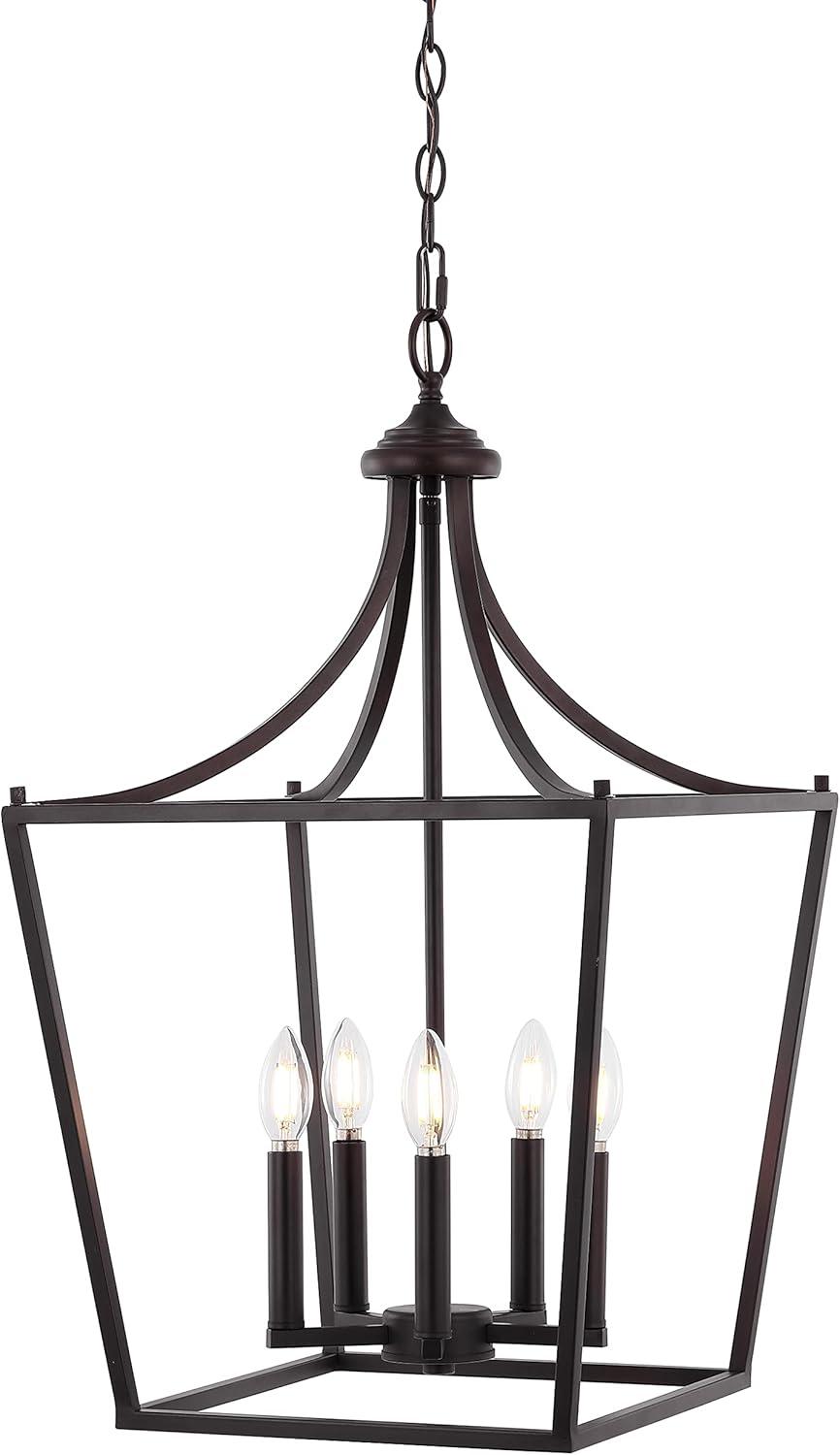 Camden 16" Oil-Rubbed Bronze 5-Light LED Iron Pendant Lantern