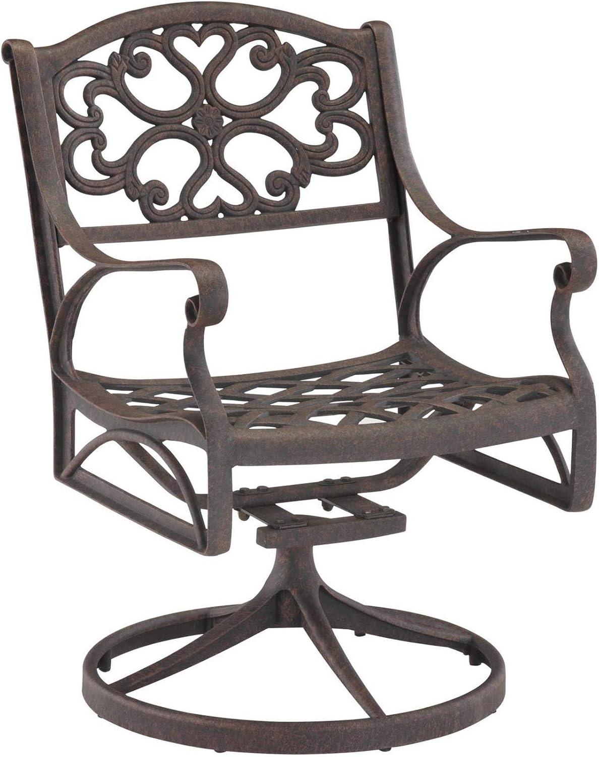 Homestyles Sanibel Aluminum Outdoor Swivel Rocking Chair in Bronze