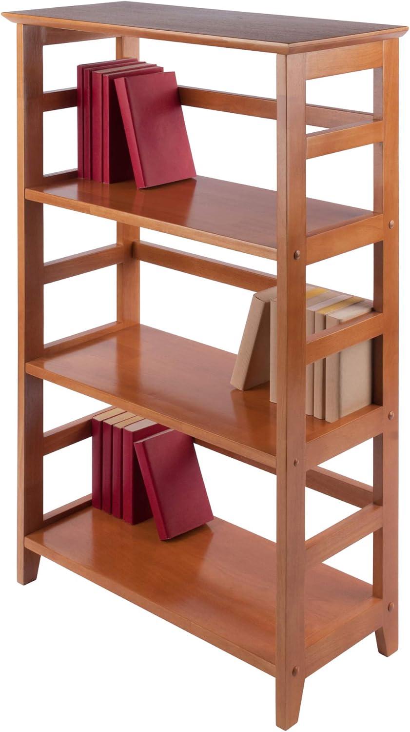 42" Honey Pine Wood 3-Tier Studio Bookshelf