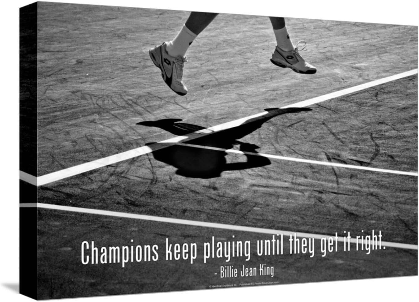 Art.com Billie Jean King Champions Quote Stretched Canvas Print Wall Art, 18" x 12"