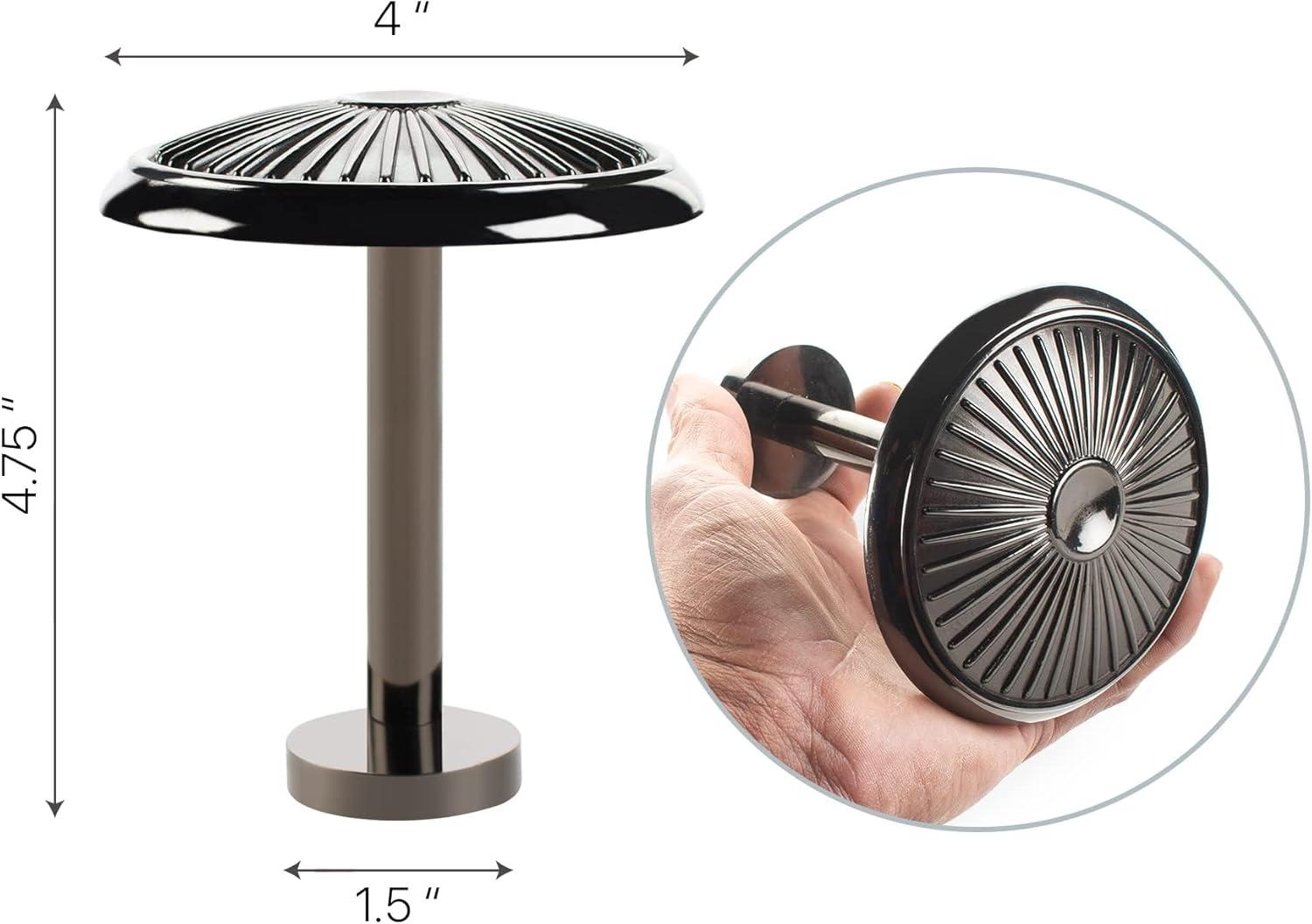 Deco Window 2 Pcs Curtain Holdback for Curtains Wall Mounted Metal Drapery Disc Leaf Hook for Sheer and Blackout Panels (Black Matt)