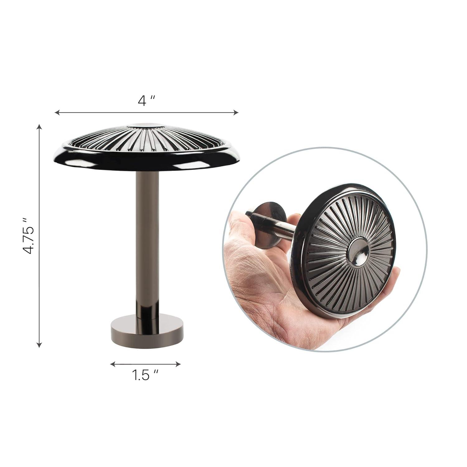 Deco Window 2 Pcs Curtain Holdback for Curtains Wall Mounted Metal Drapery Disc Leaf Hook for Sheer and Blackout Panels (Black Matt)