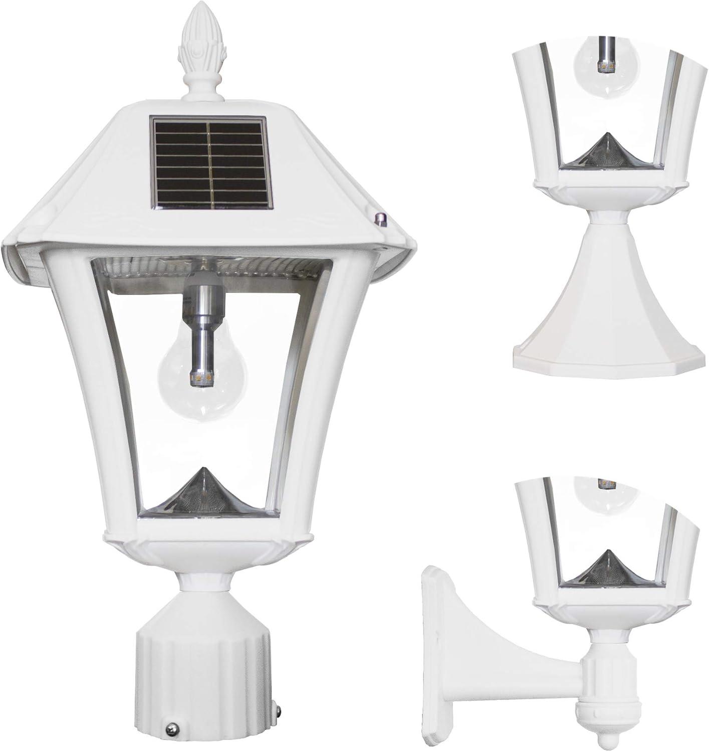 Baytown II White Outdoor Solar LED Lamp Post Light