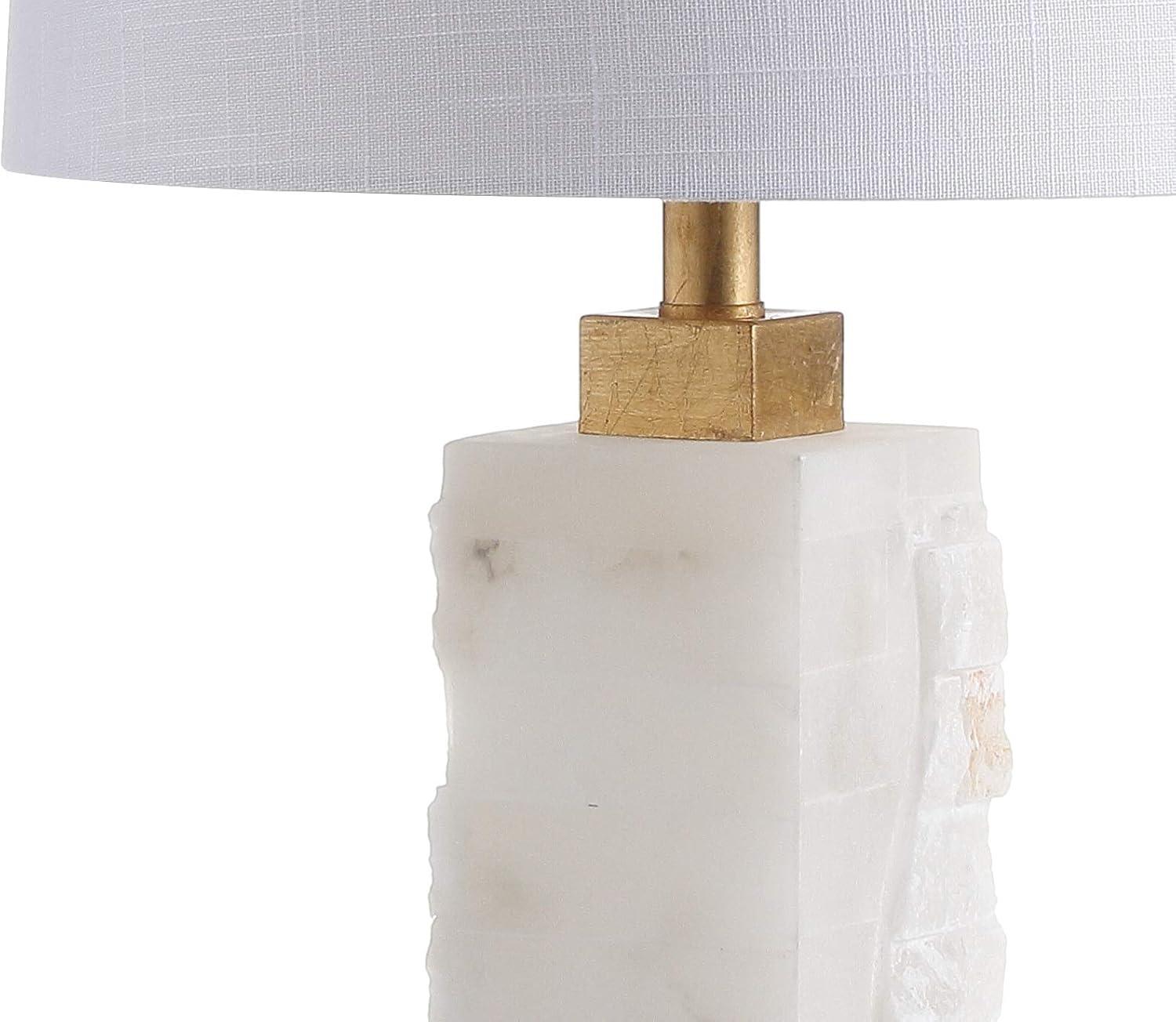 Eloise 23" White Alabaster and Gold Leaf LED Table Lamp