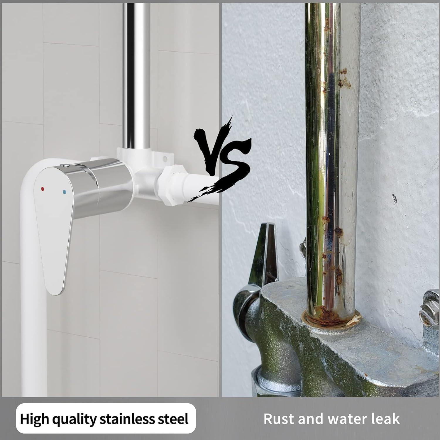 Polished Chrome Stainless Steel Outdoor Wall Mounted Shower Kit