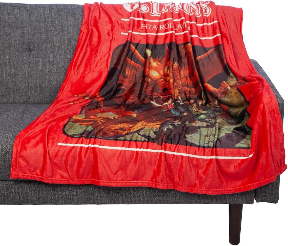 Red Fleece Dungeons & Dragons Cover Art Throw Blanket