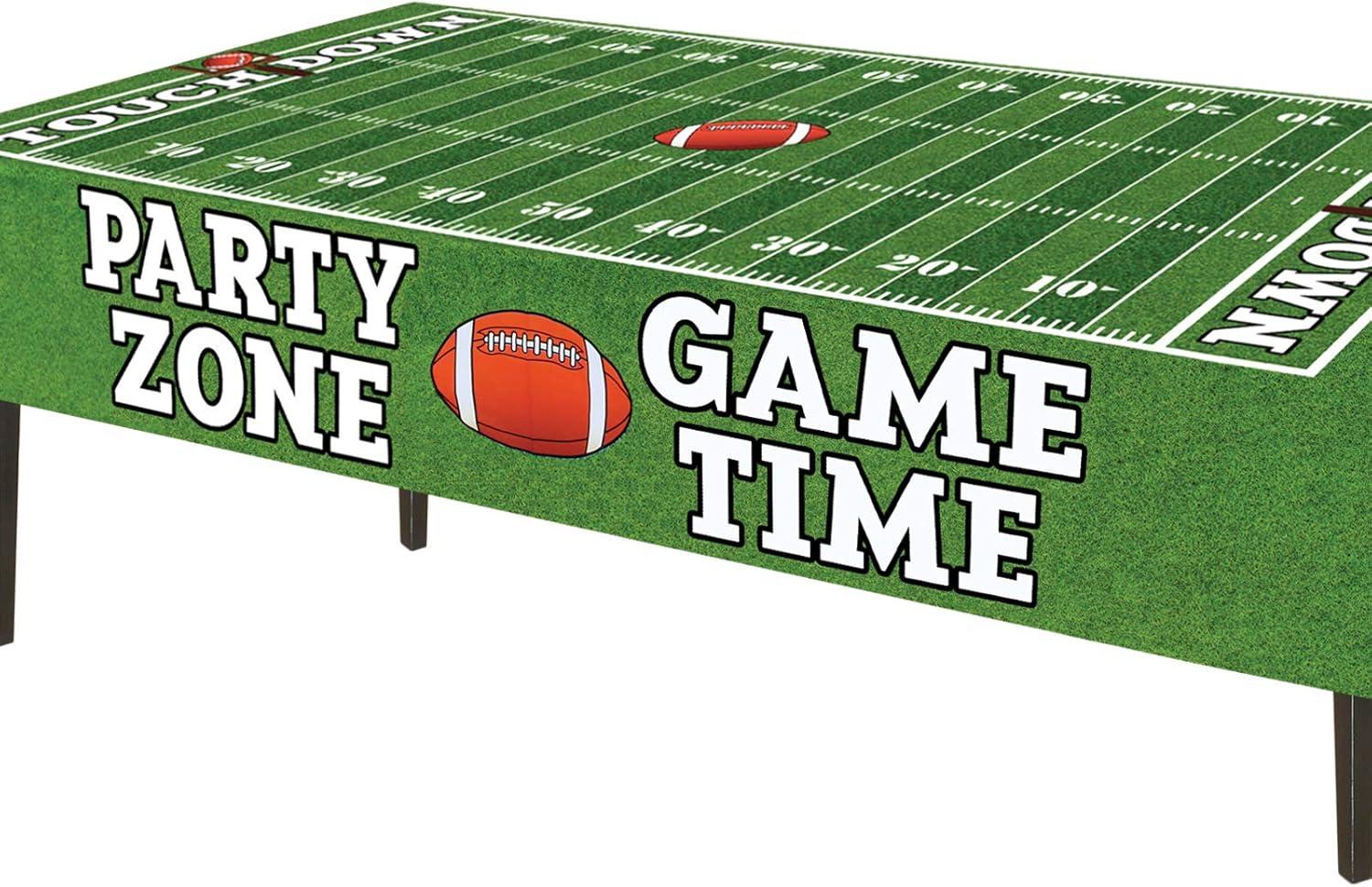 AnapoliZ Football Tablecloth Plastic | 3 Pcs Party Pack (54” Inch Wide x 72” inch Long) | Rectangular Game Day Table Cover | Football Party Touchdown Tablecloth | Party Zone, Tailgate Table Cover