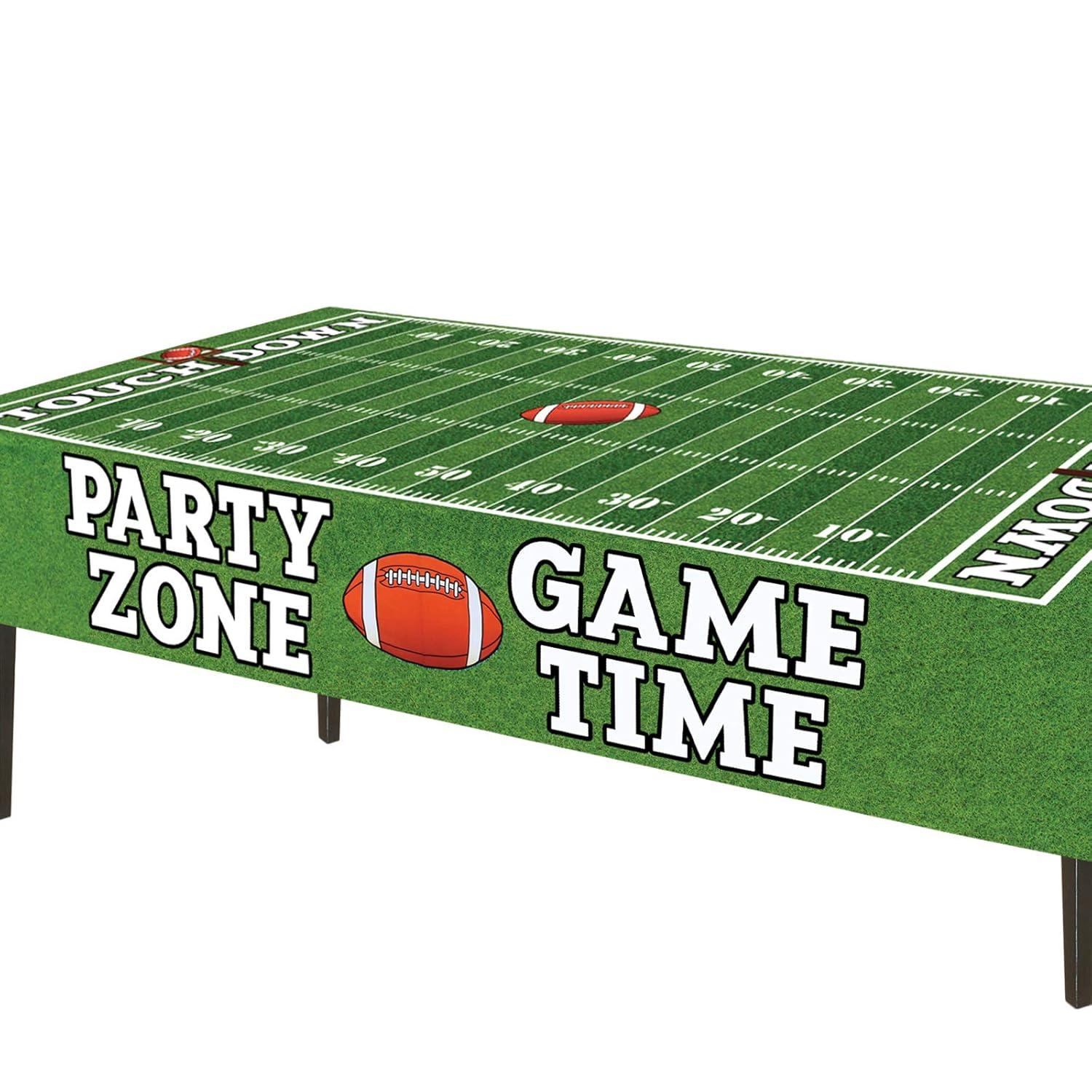 AnapoliZ Football Tablecloth Plastic | 3 Pcs Party Pack (54' Inch Wide x 72' Inch Long) | Rectangular Game Day Table Cover | Football Party Touchdown Tablecloth | Tailgate Table Cover