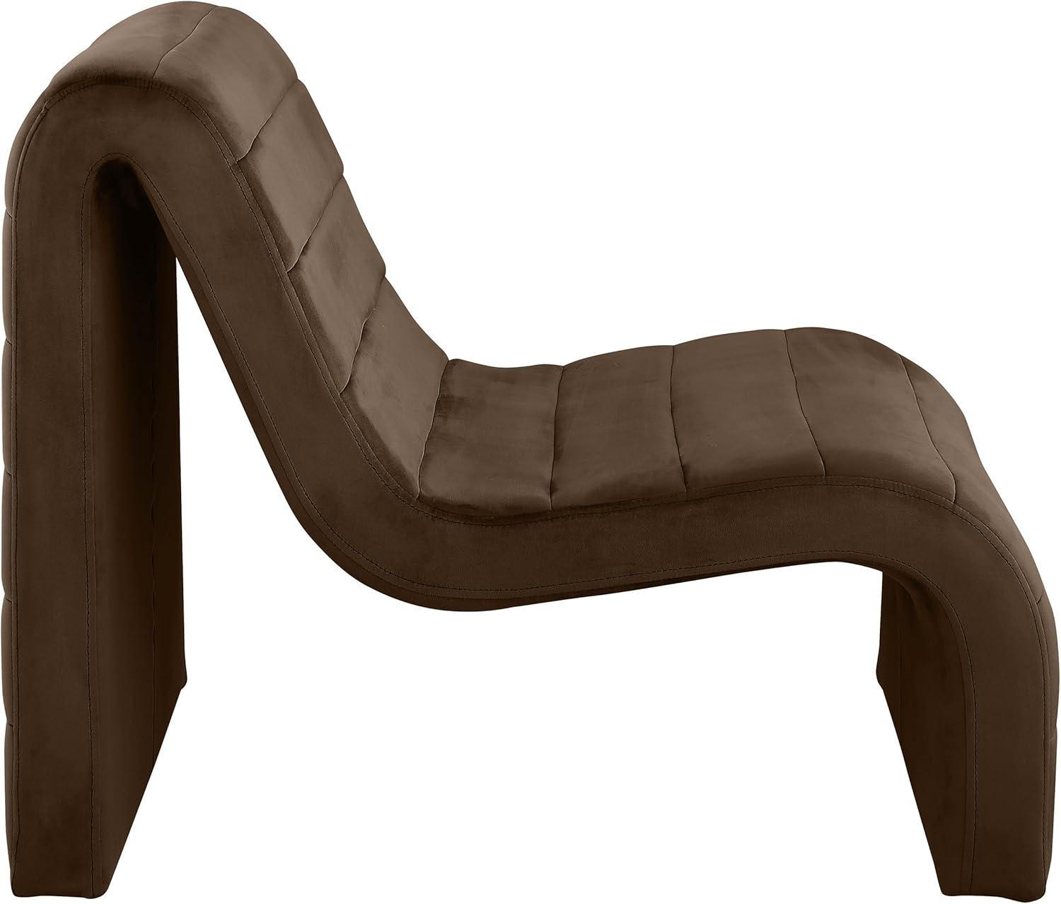 Rich Brown Velvet Channel Tufted Accent Chair