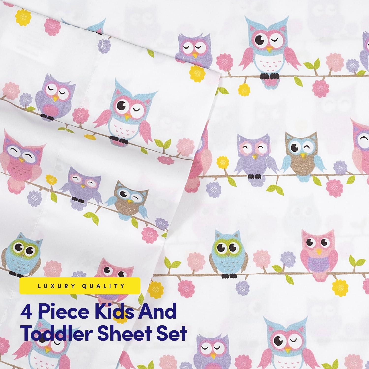 Colorful Owls Microfiber Kids' Sheet Set By Sweet Home Collection®