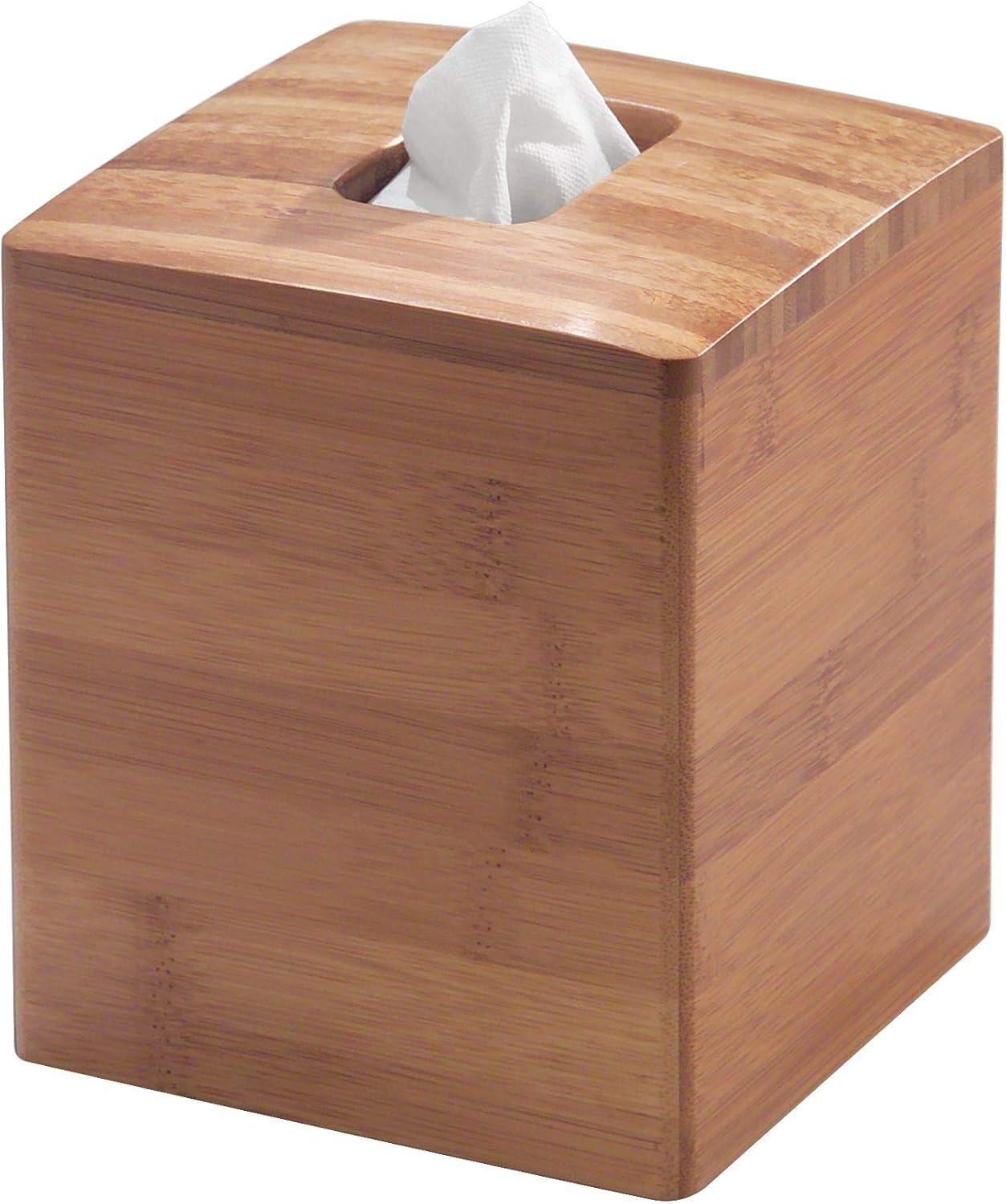 Natural Bamboo Square Tissue Box Cover