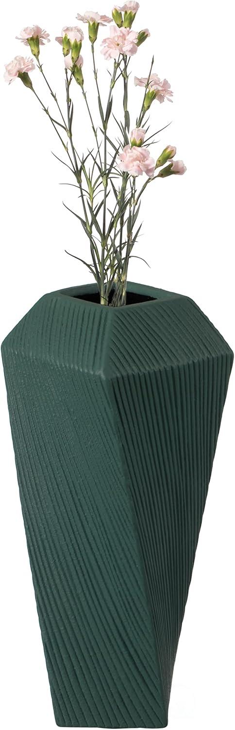 Uniquewise Decorative Ceramic Square Twisted Centerpiece Table Vase