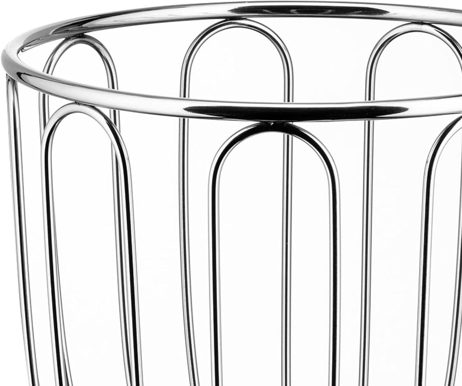 Alessi Classic Polished Stainless Steel Citrus Fruit Basket, 19 cm