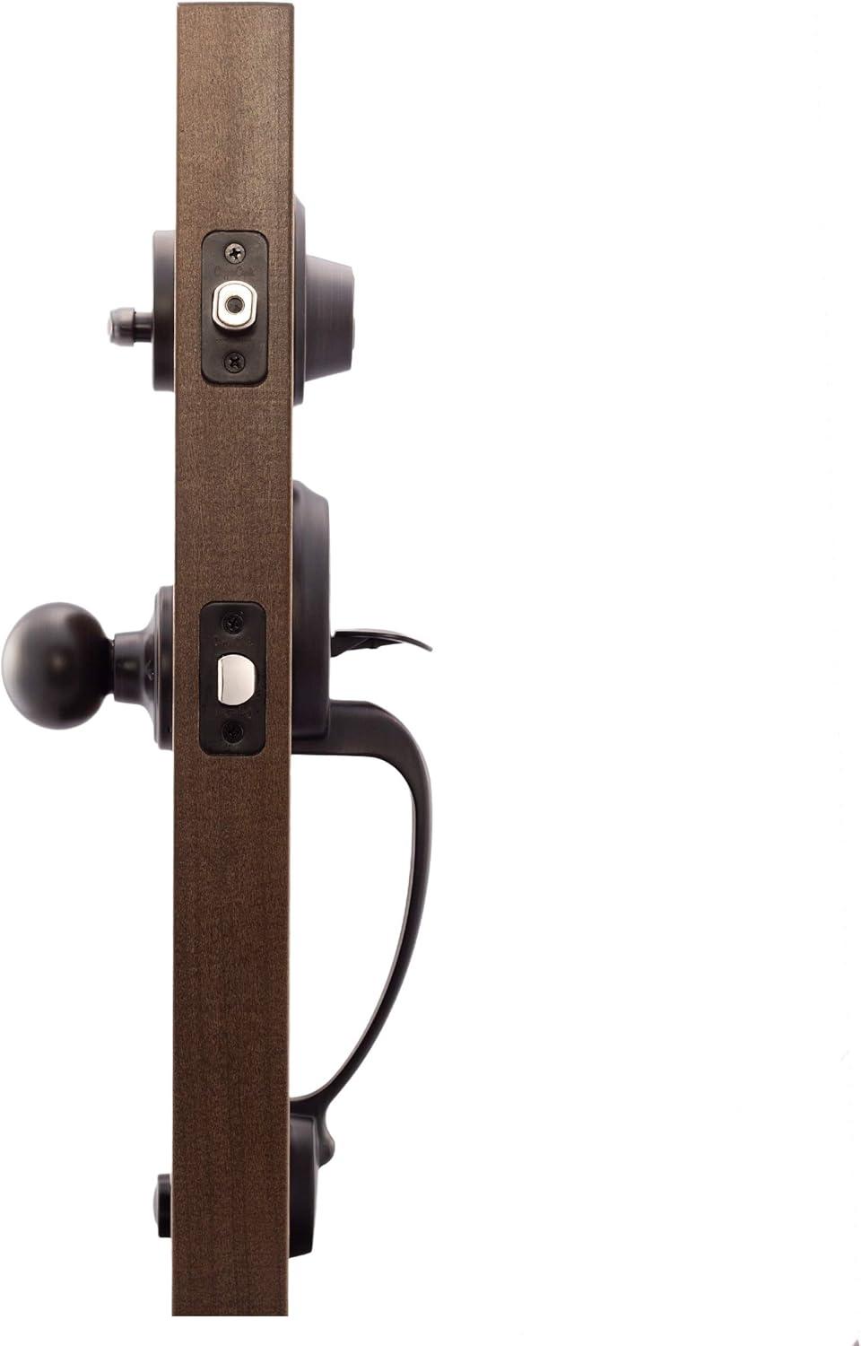 Copper Creek Handleset with Single Cylinder Deadbolt and Door Knob and Colonial Rosette