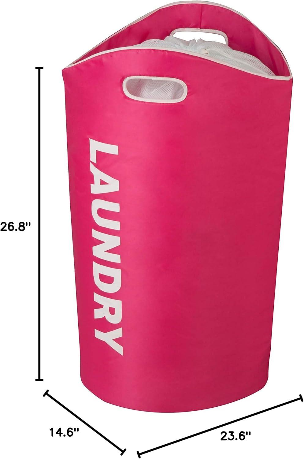 Honey-Can-Do Foam Laundry Basket with Handles, Pink